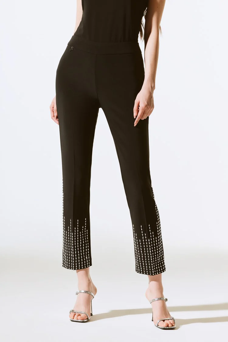243732 silky knit embellished pull on pants - Image 3