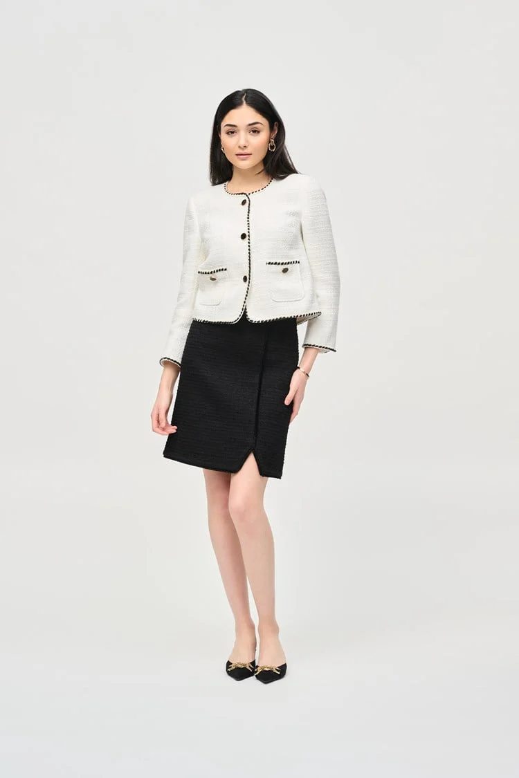 243911 boucle jacket with contrast trim - Image 4