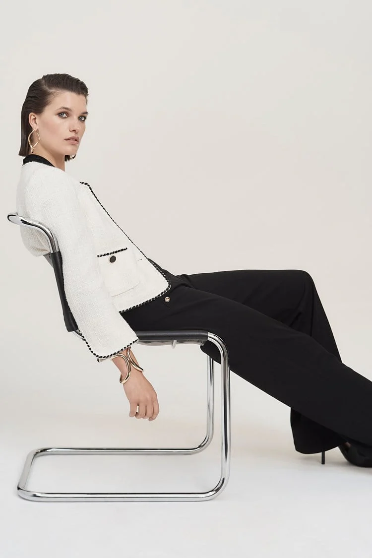 243911 boucle jacket with contrast trim - Image 5