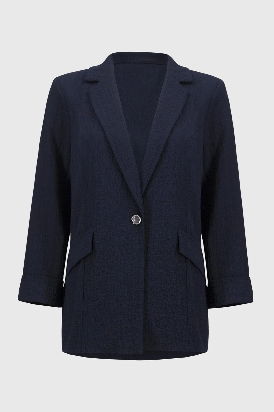 251082 JOSEPH RIBKOFF SEERSUCKER STRAIGHT BLAZER NAVY BLUE - Image 5