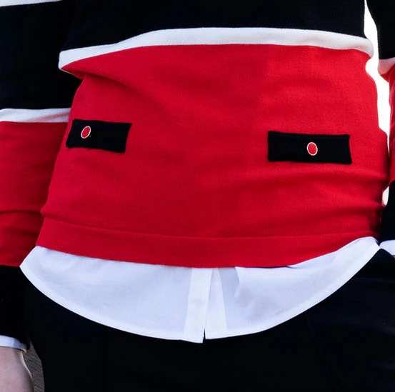 7996 marble red/navy sweater - Image 2