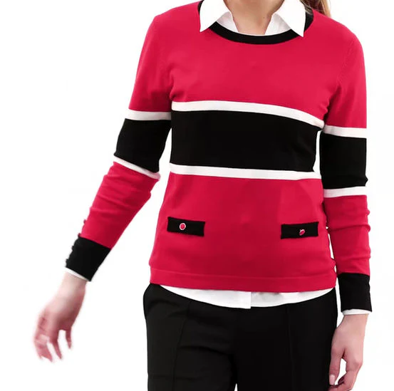 7996 marble red/navy sweater - Image 3