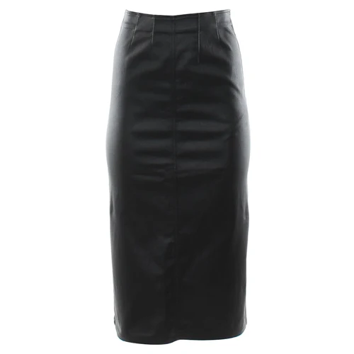 Allie black faux leather skirt - Image 2