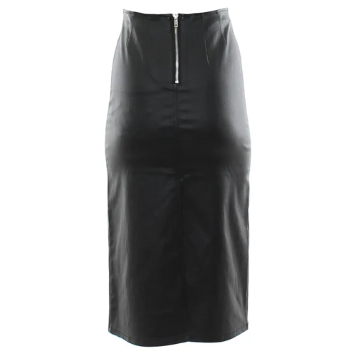 Allie black faux leather skirt - Image 3