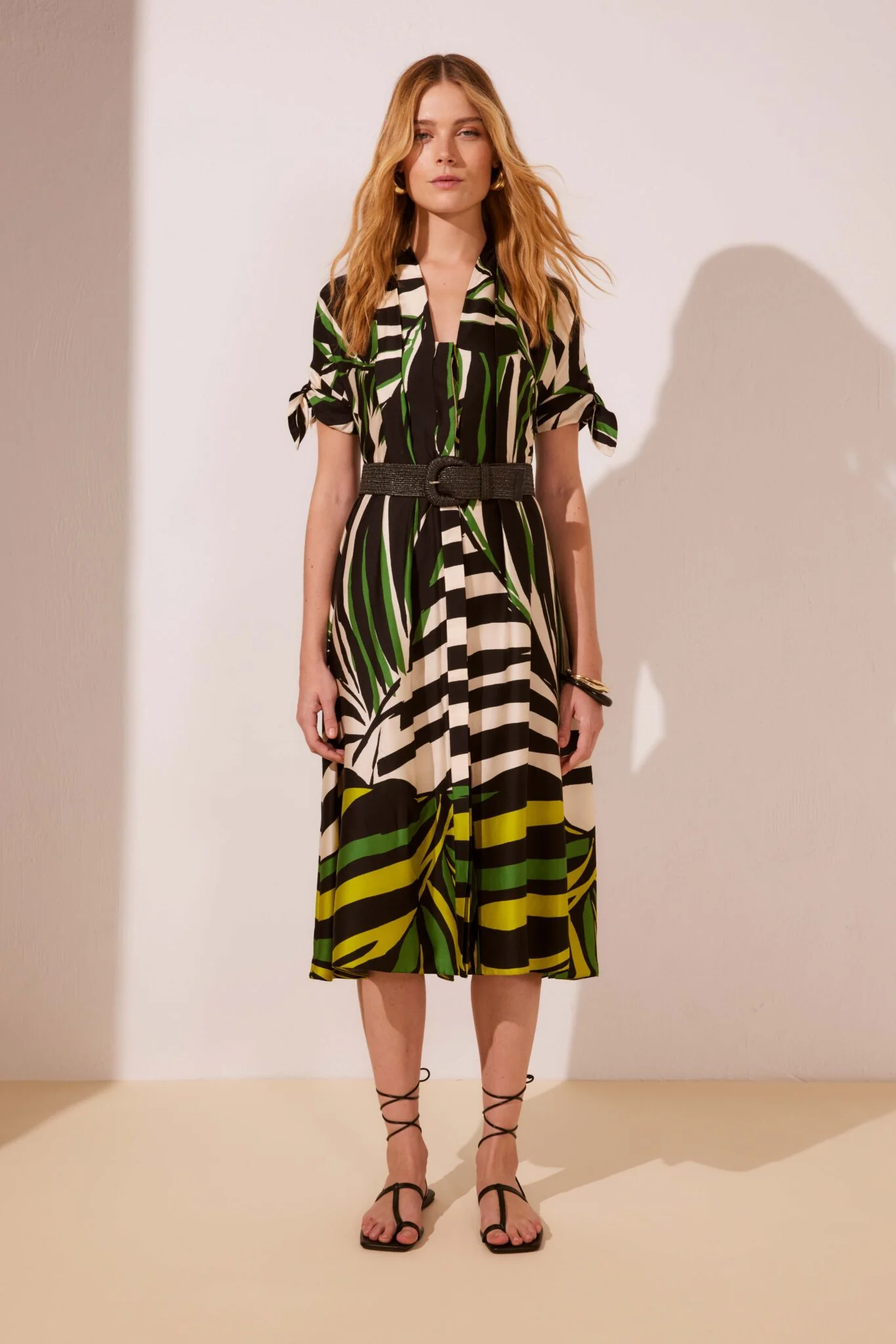 Argiddo green and lime print dress - Image 2