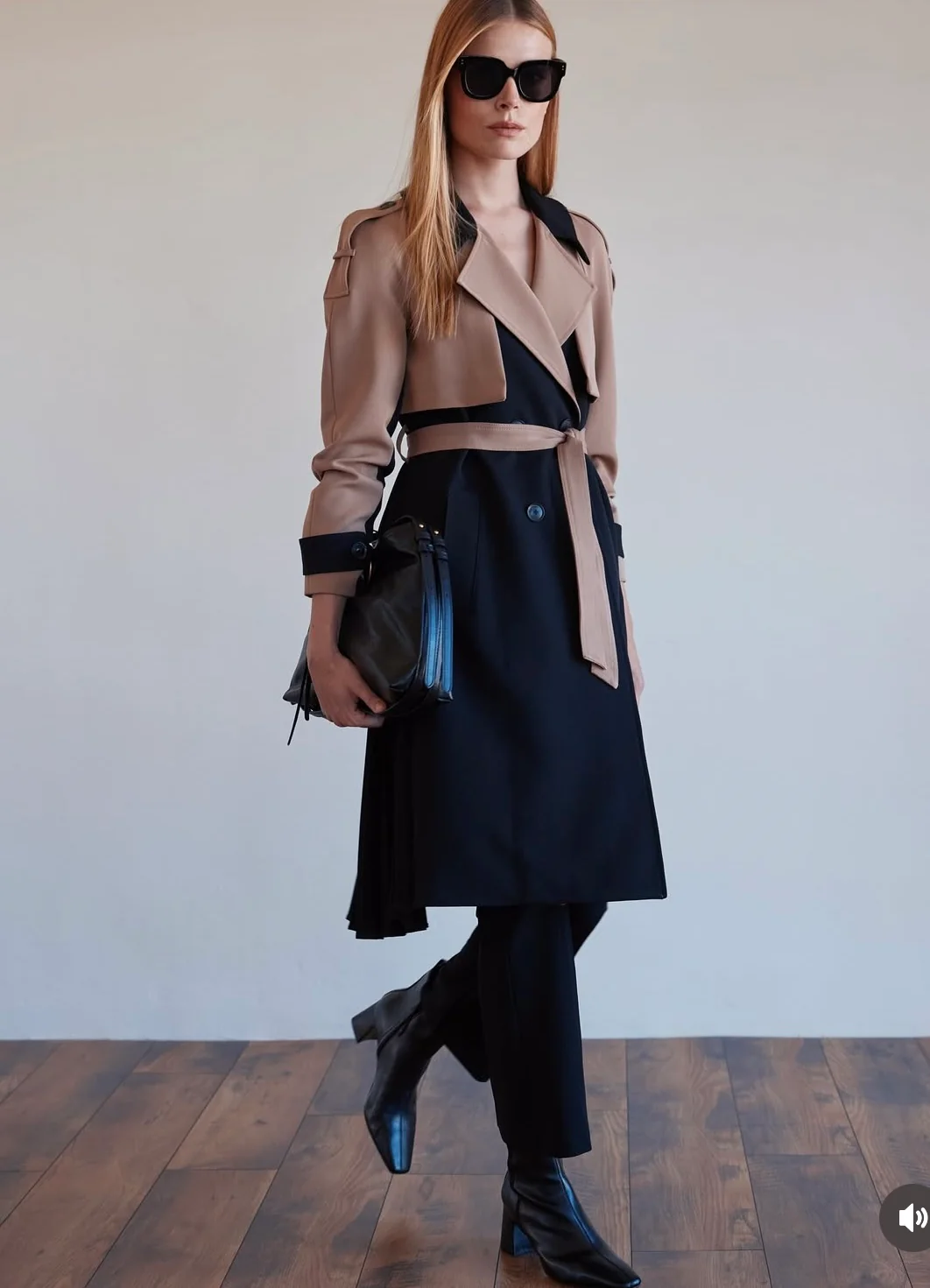 Argiddo Two-Tone Belted Mac
