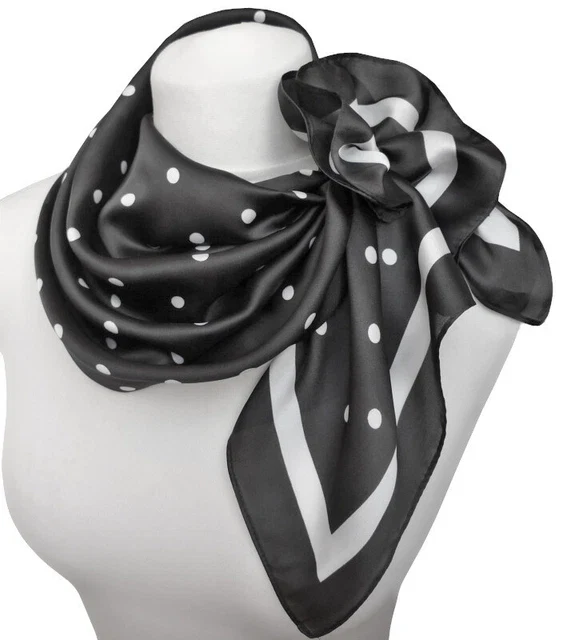 Black polka dot scarf - Image 2