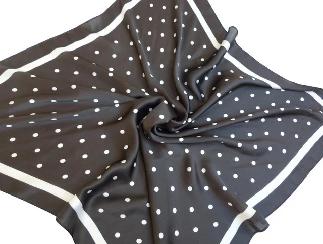Black polka dot scarf - Image 3