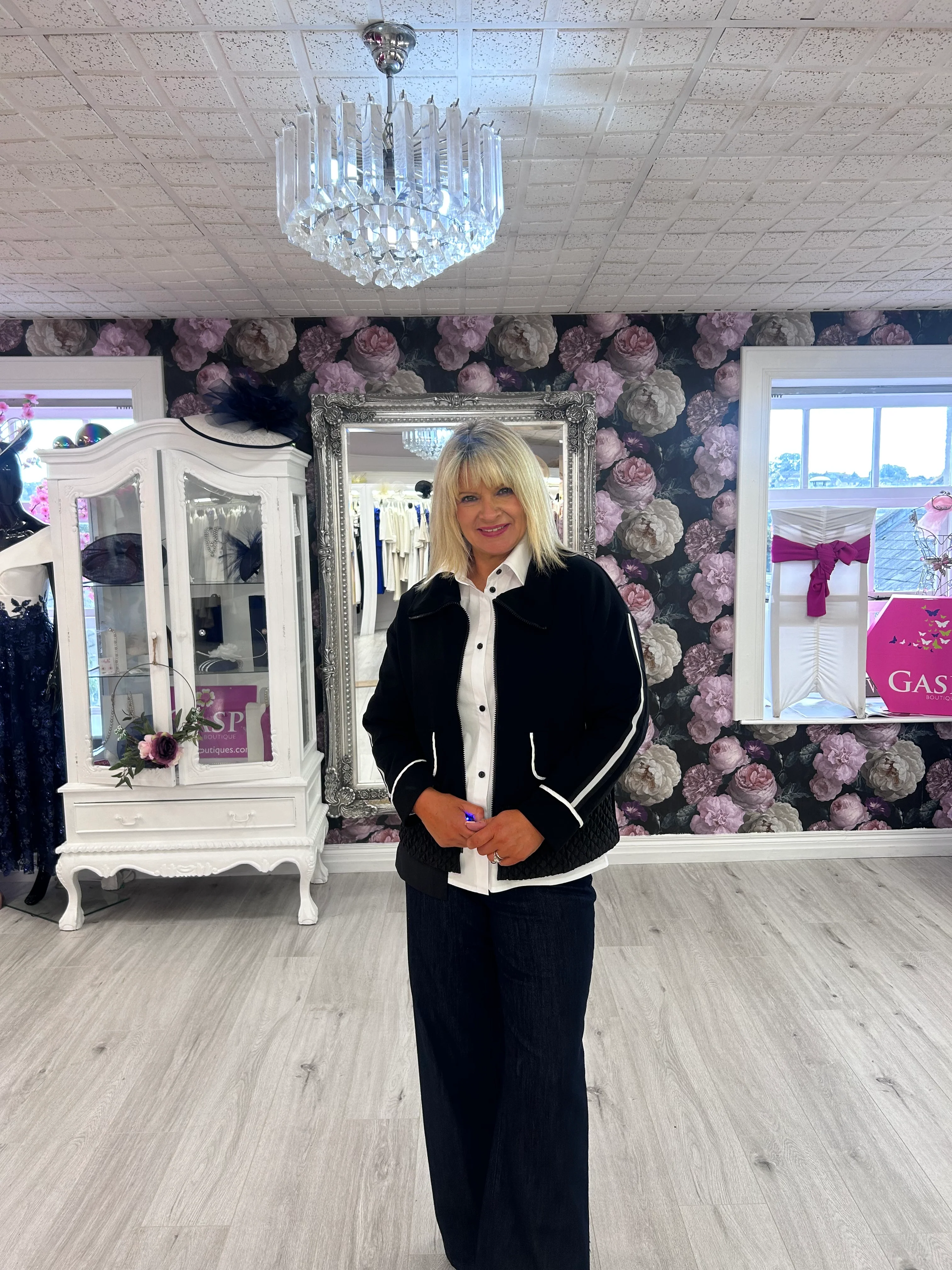 Inco Black with white Trim Jacket. - Image 2