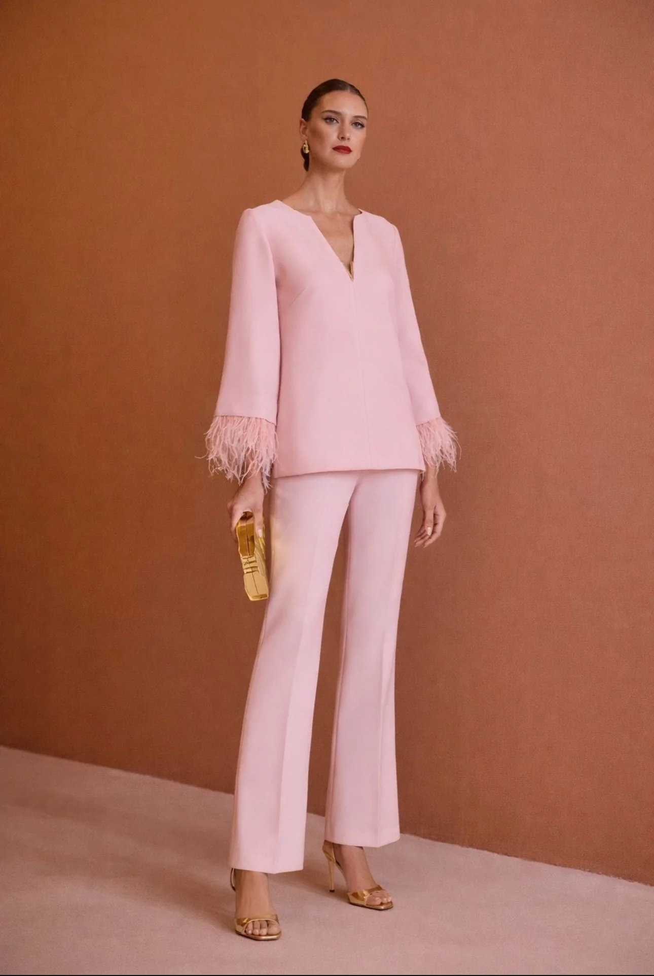 Carla Ruiz 52552 pink blouse and trouser Co ord
