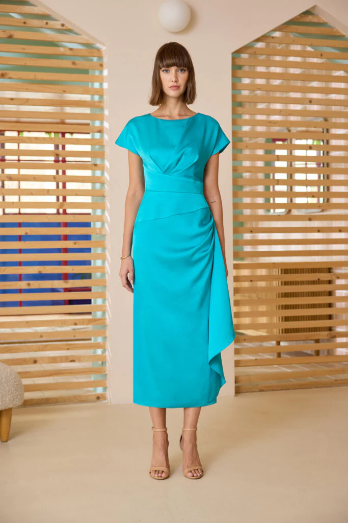 Carla Ruiz – Teal Midi Occasion Dress 52590 - Image 2