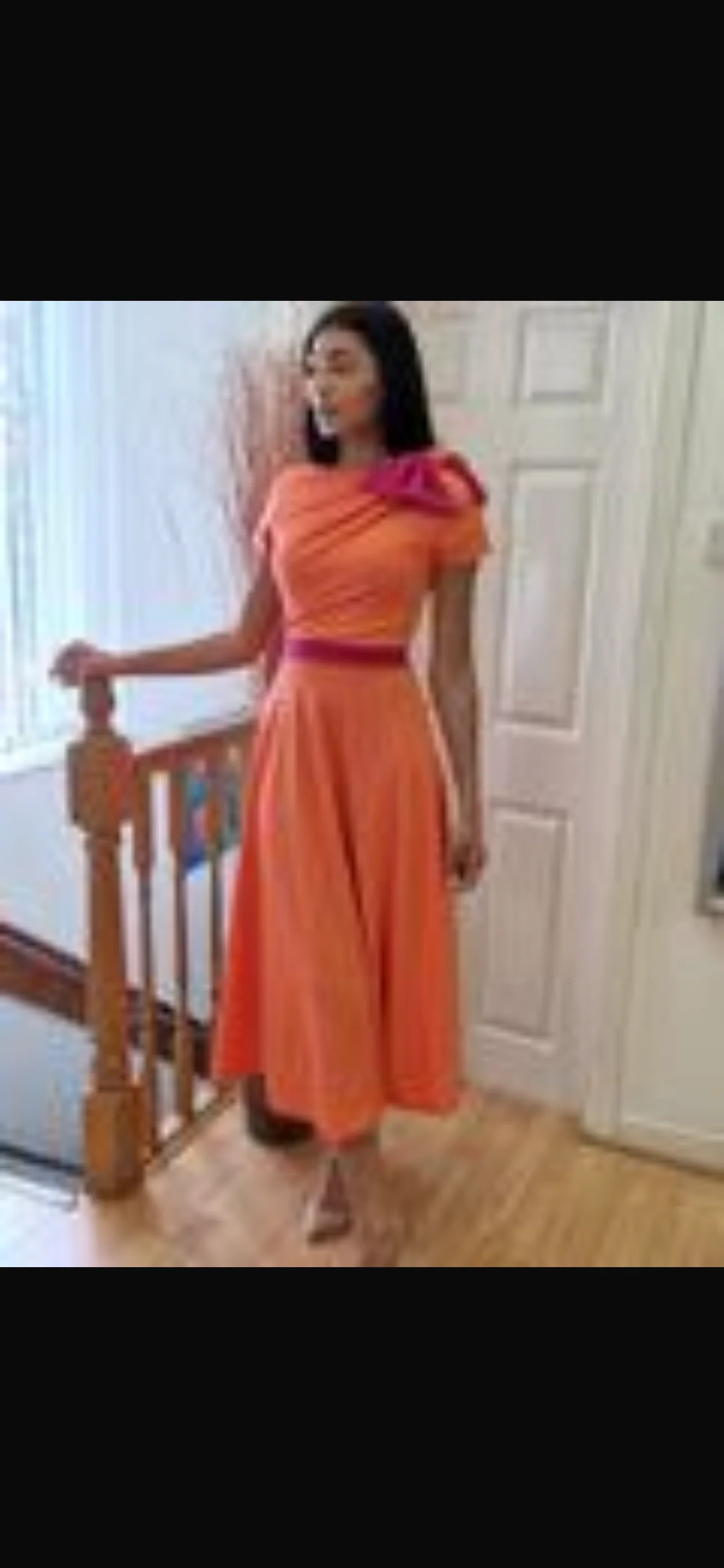 Coral dress with pink bow.. SALE NO EXCHANGE.. - Image 2