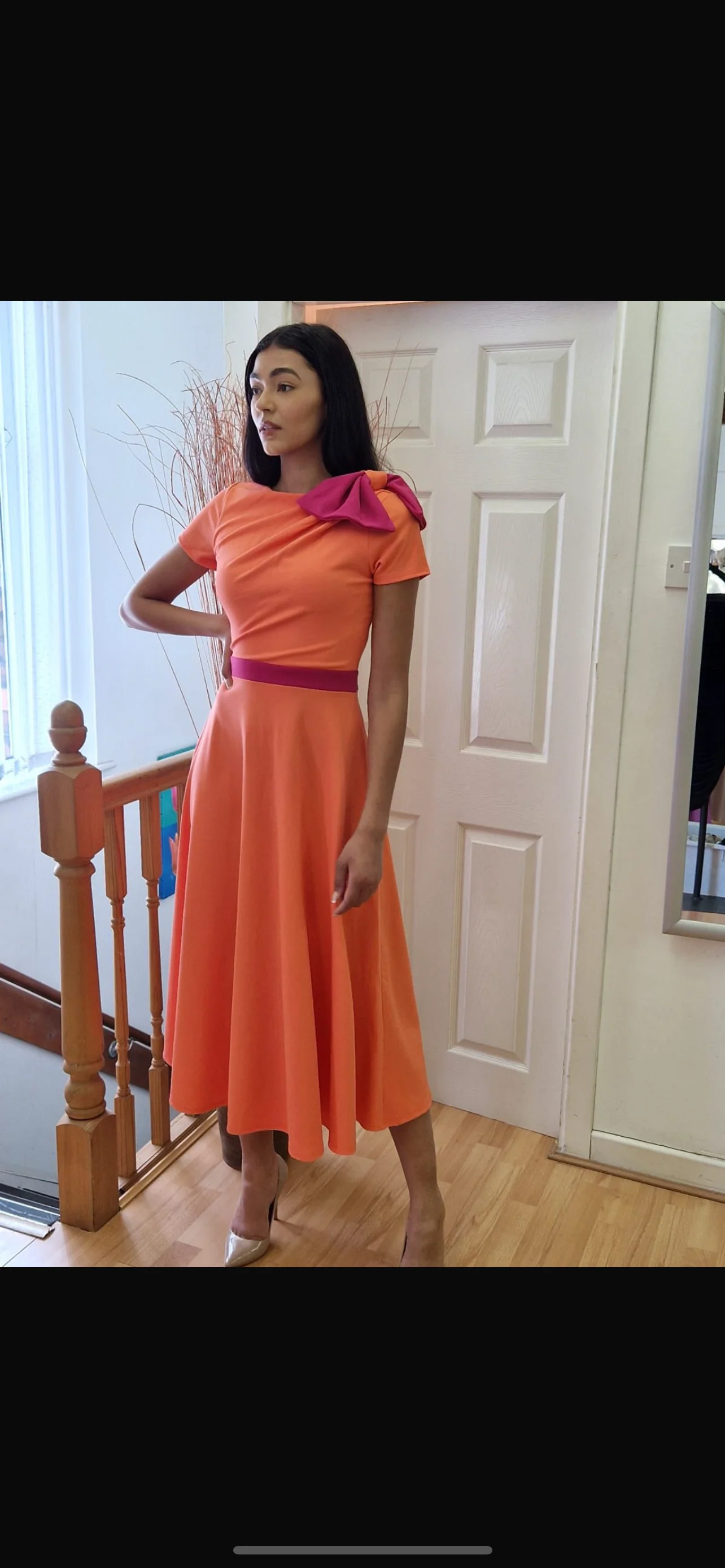 Coral dress with pink bow.. SALE NO EXCHANGE.. - Image 3