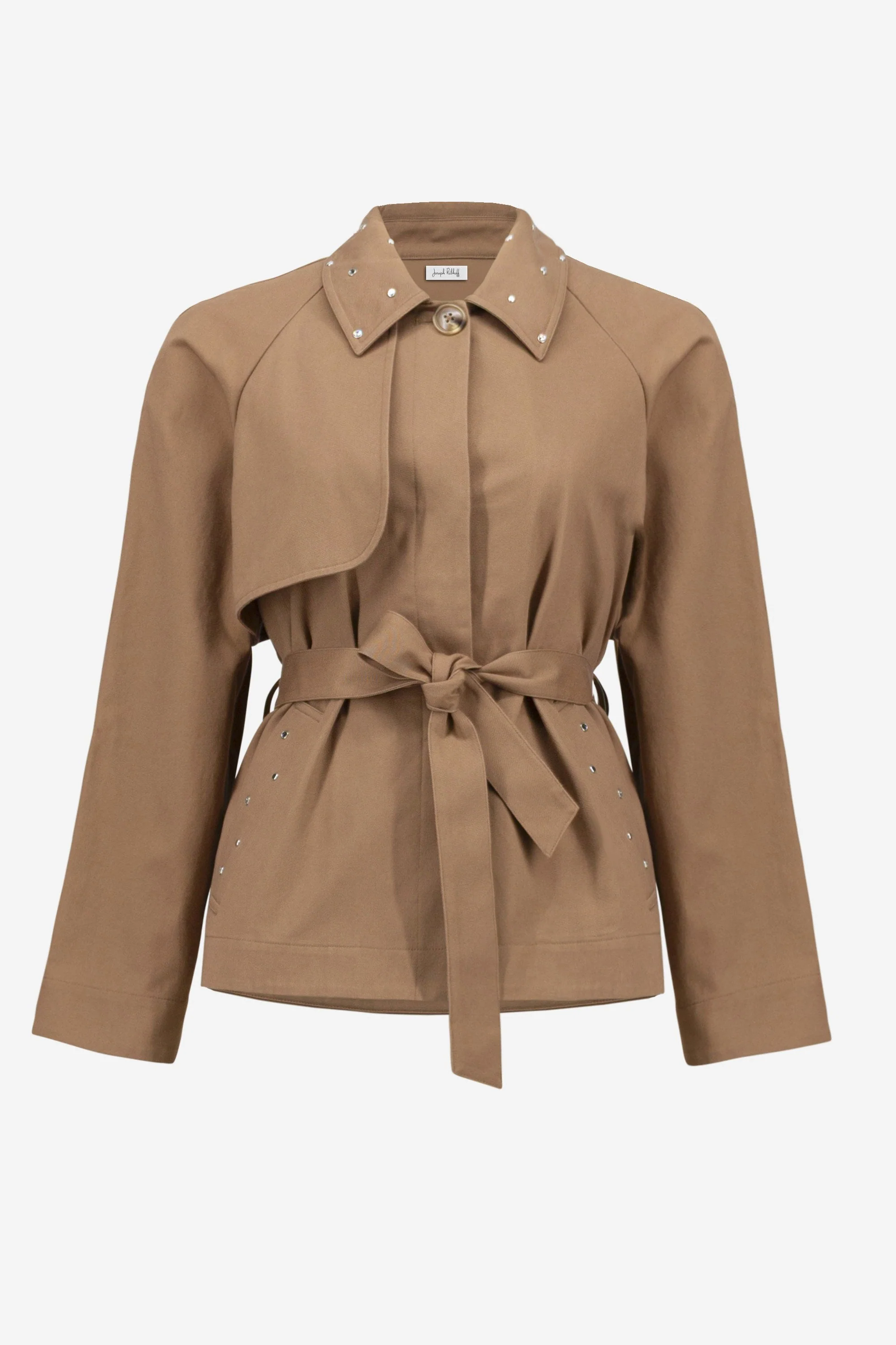 Cotton Twill Short Trench with Belt and Rhinestones Detail
261907 - Image 7