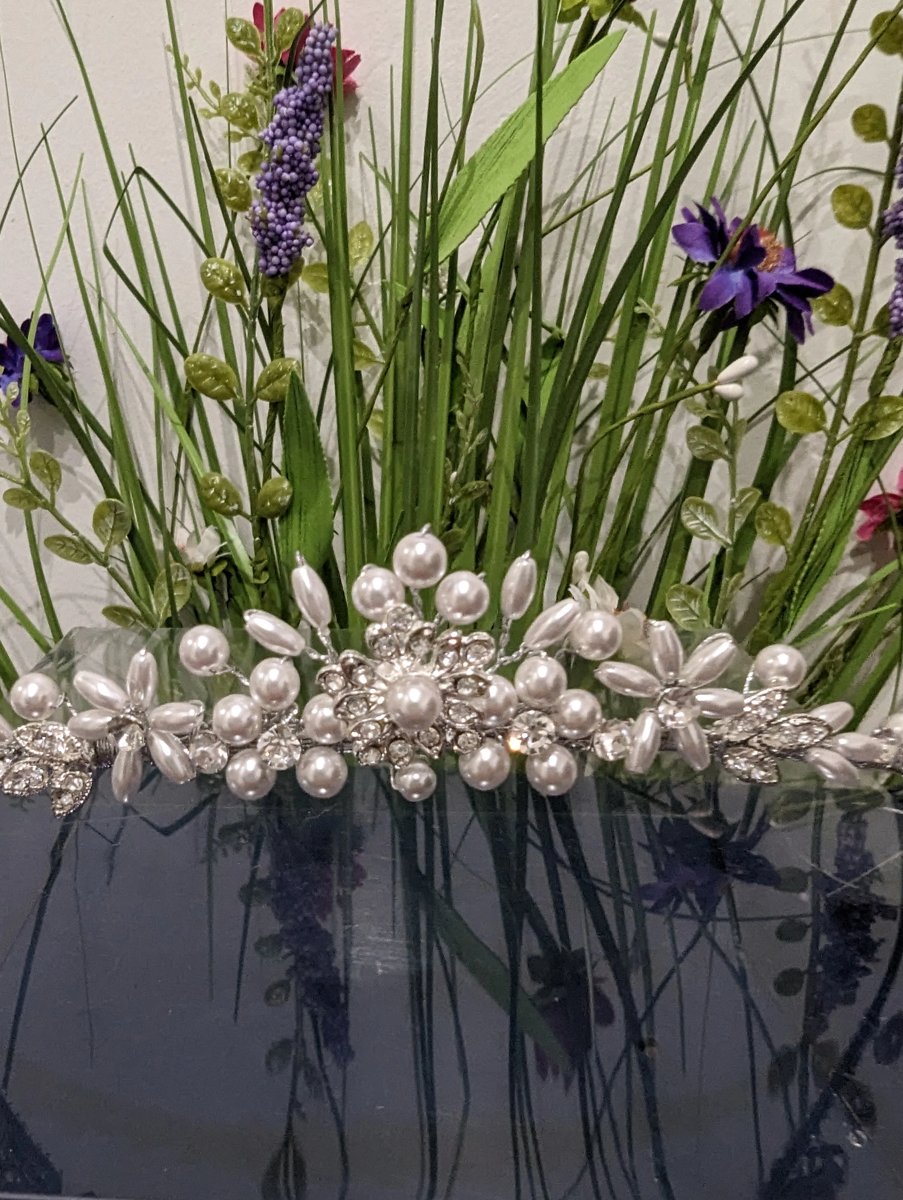 Delicate pearl tiara 2791 - Image 4
