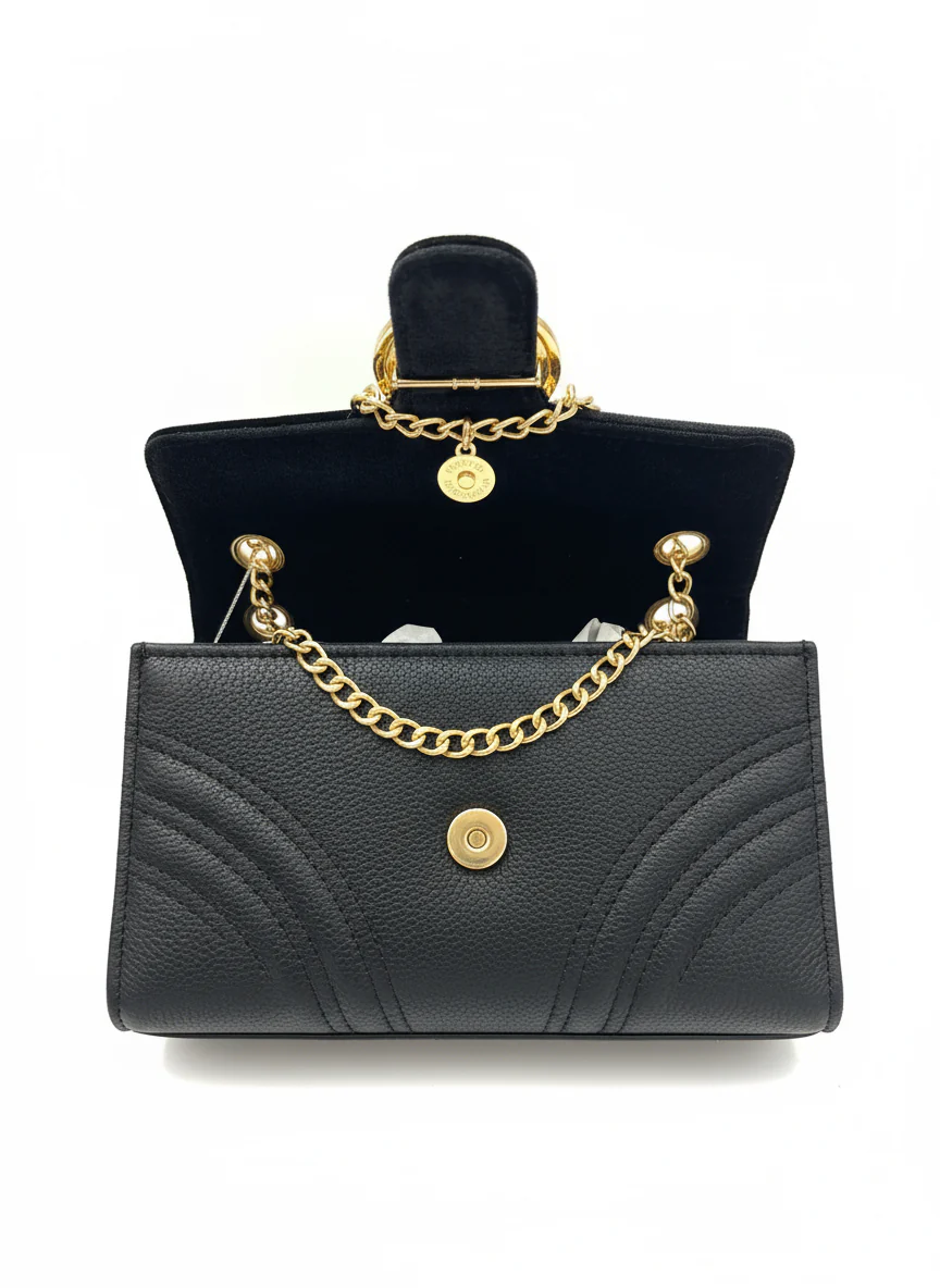 Doctor Bear gold chain bag in black - Image 3