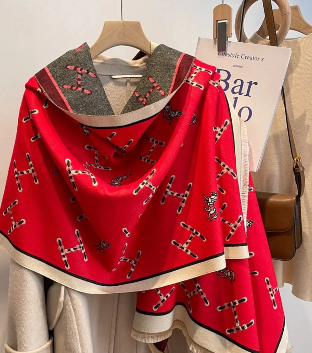 Doctor Bear Luxury cashmere feel scarf in red - Image 3