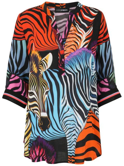 Doris Streich 293304 Zebra Print Blouse - Image 2