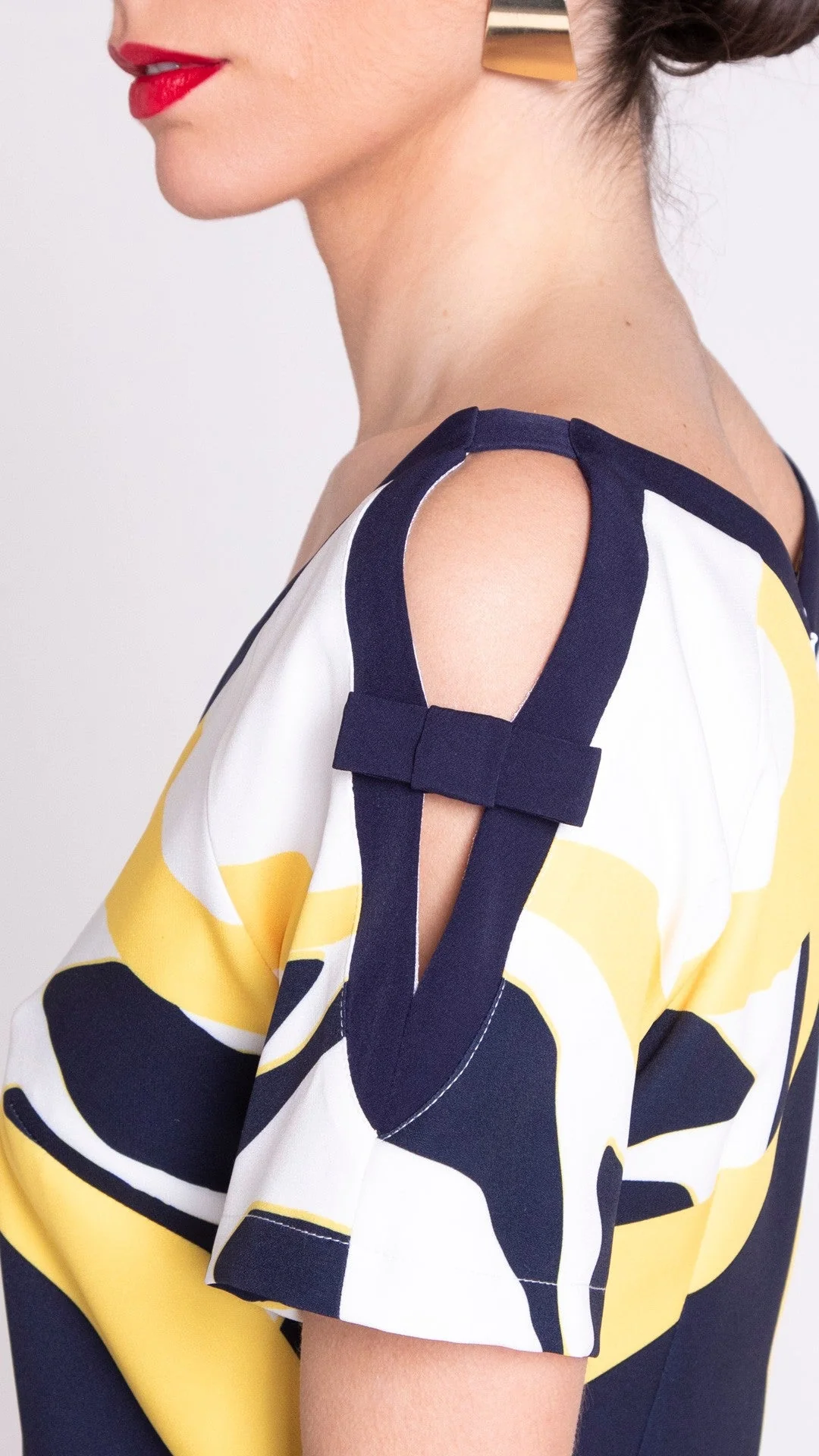 Edas navy white/yellow dress - Image 2
