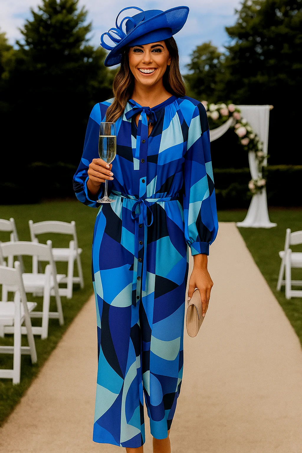 Ella Boo Blue Geometric Shirt Dress - Image 2