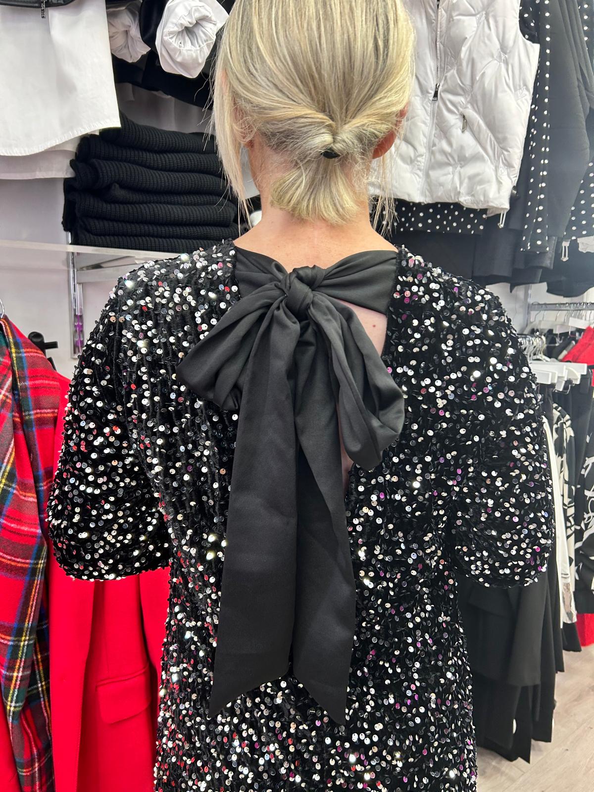 Faye black sequence dress - Image 3