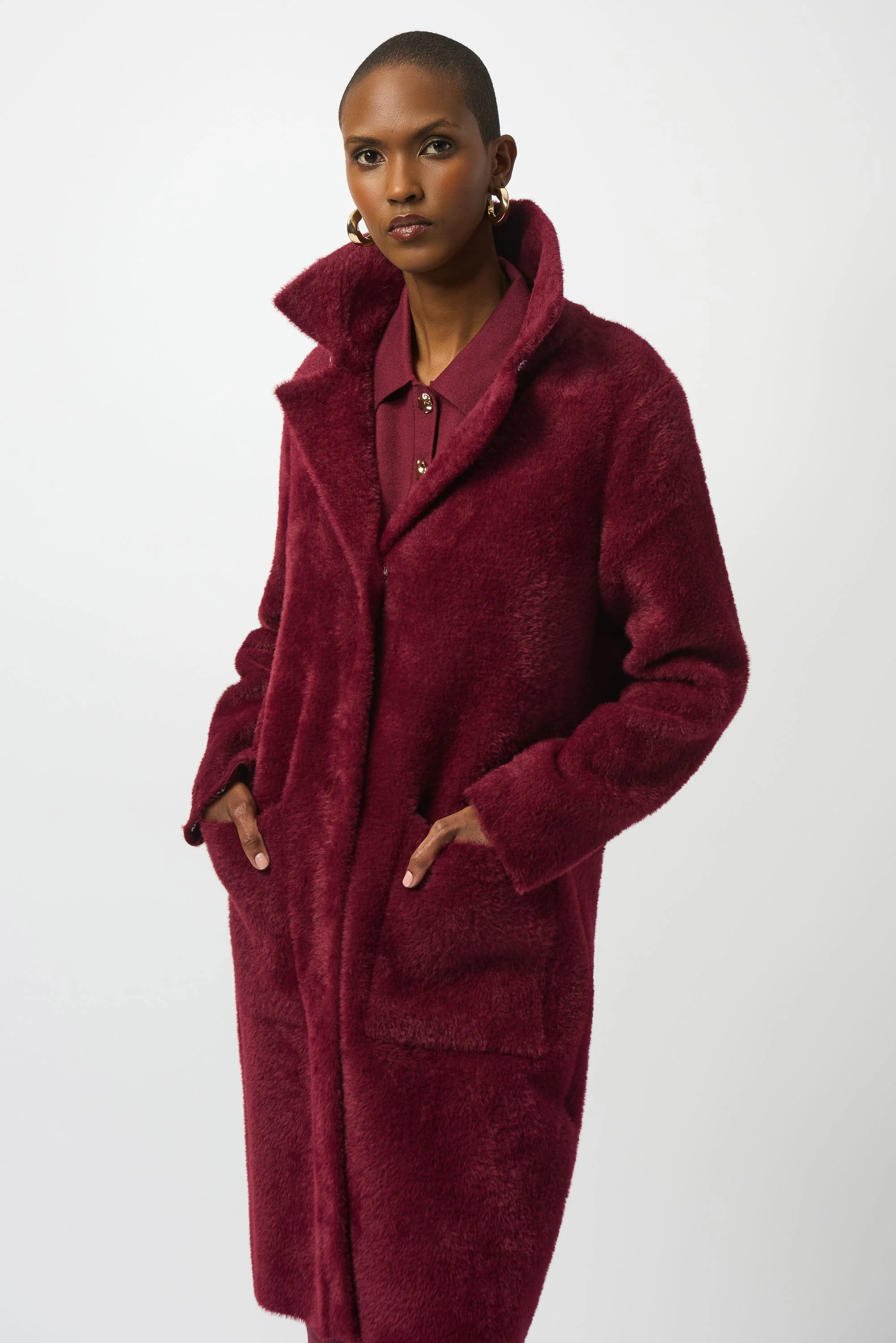 Feather Yarn and Faux Fur Sweater Coat
243923F25 - Image 4