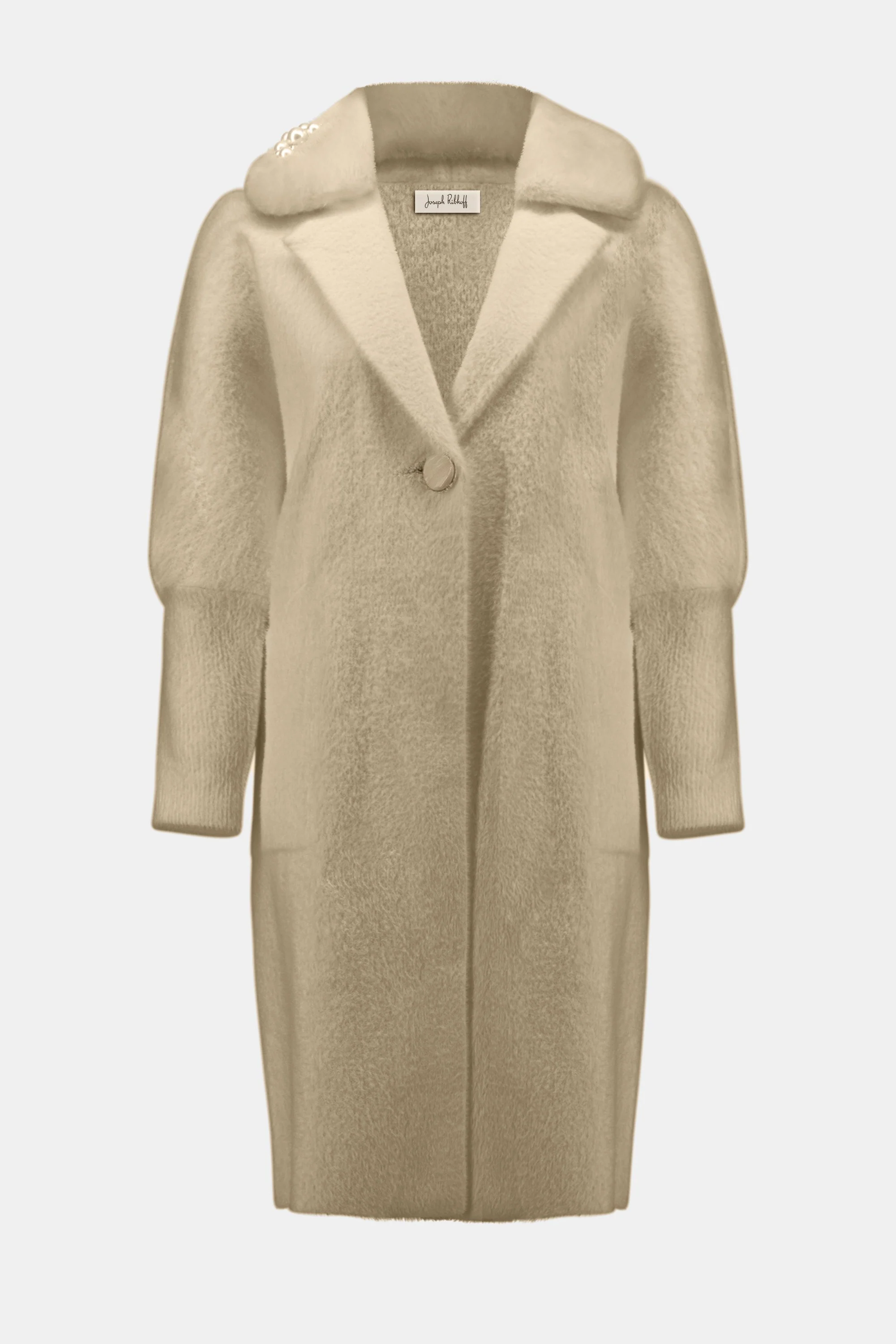 JOESPH RIBKOFF Feather Yarn and Faux Fur Sweater Coat - Image 6