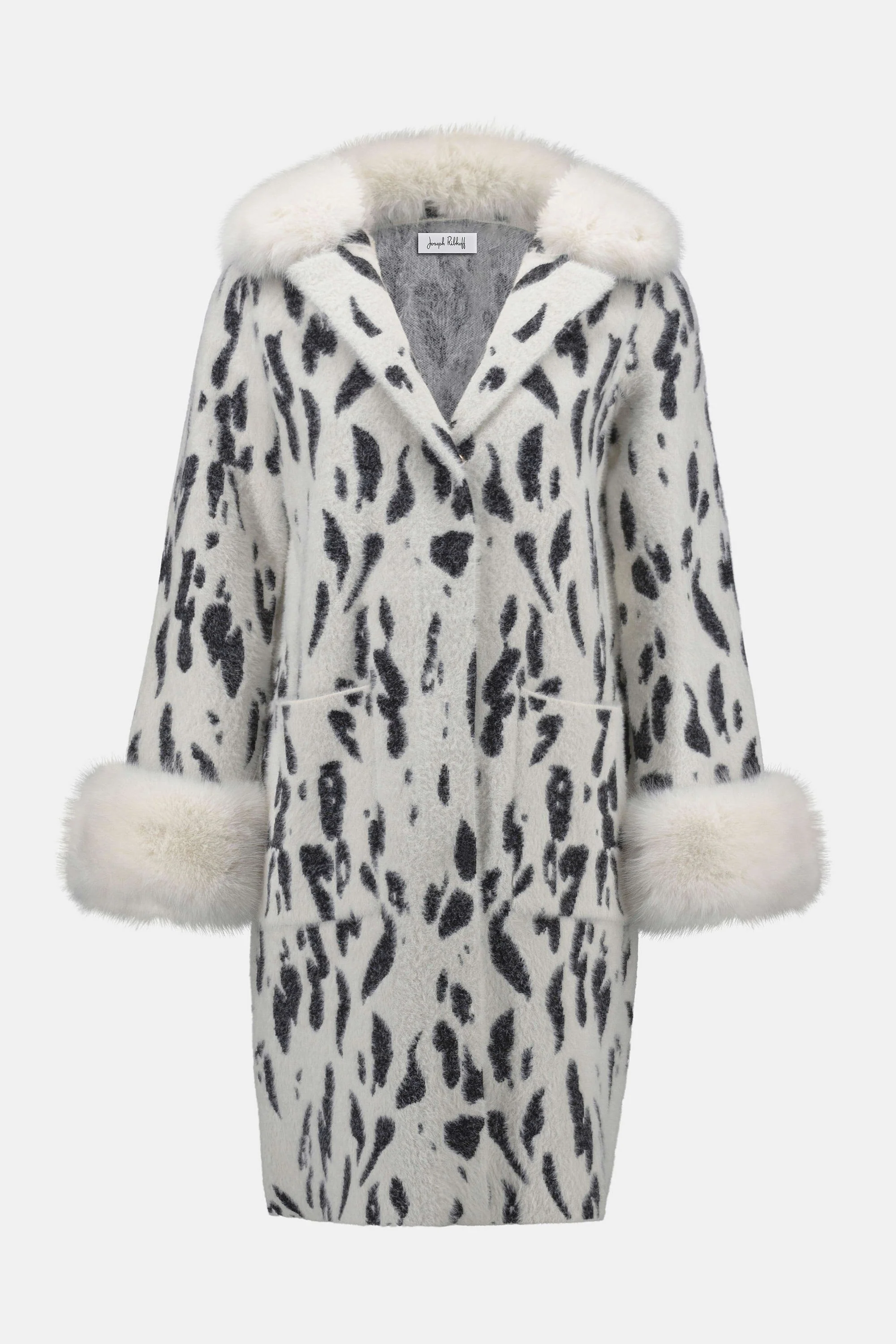 Feather Yarn by Animal Jacquard Coat with Faux Fur Trim
253904 - Image 6