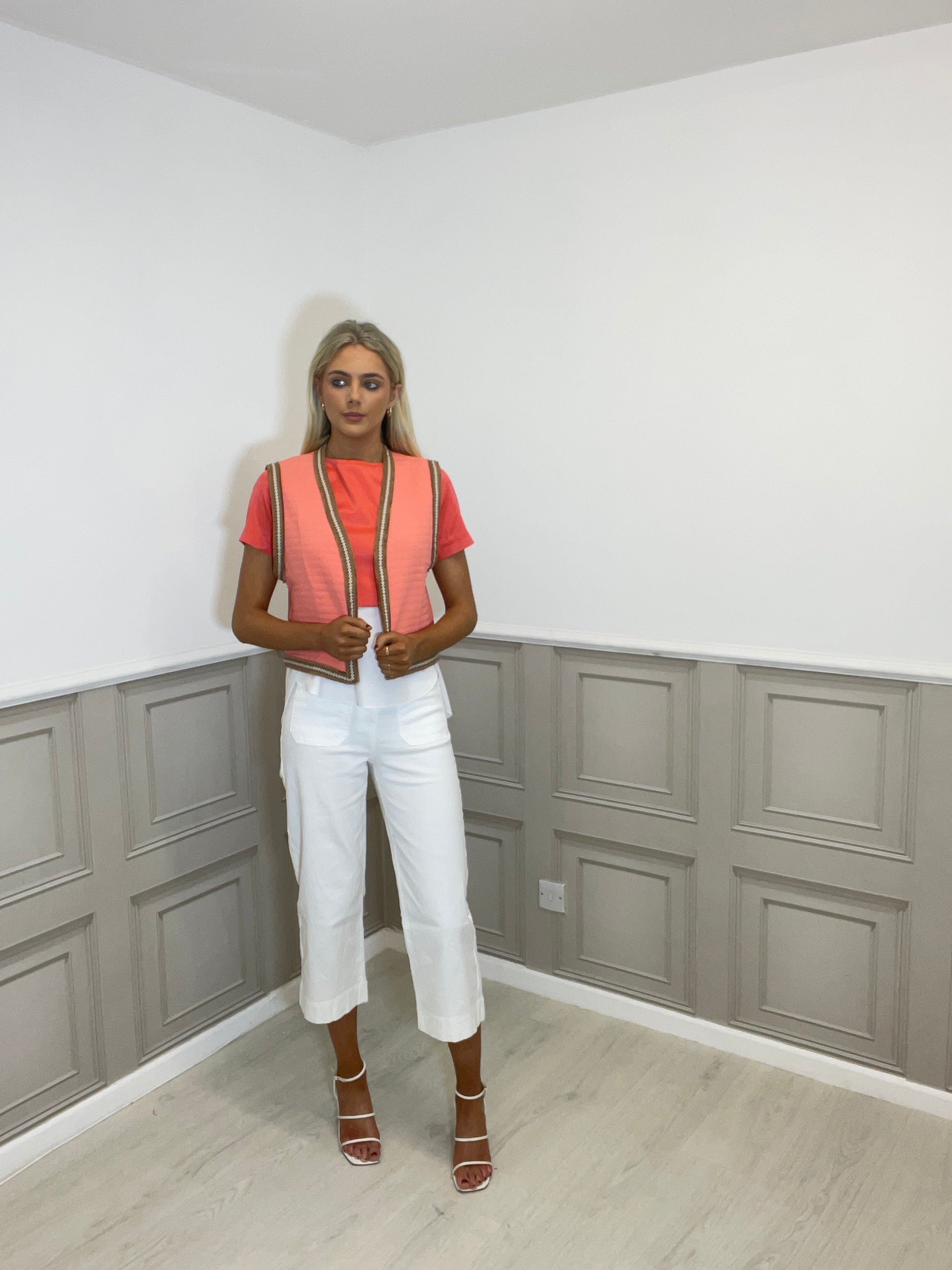 Fluresk coral waistcoat - Image 2