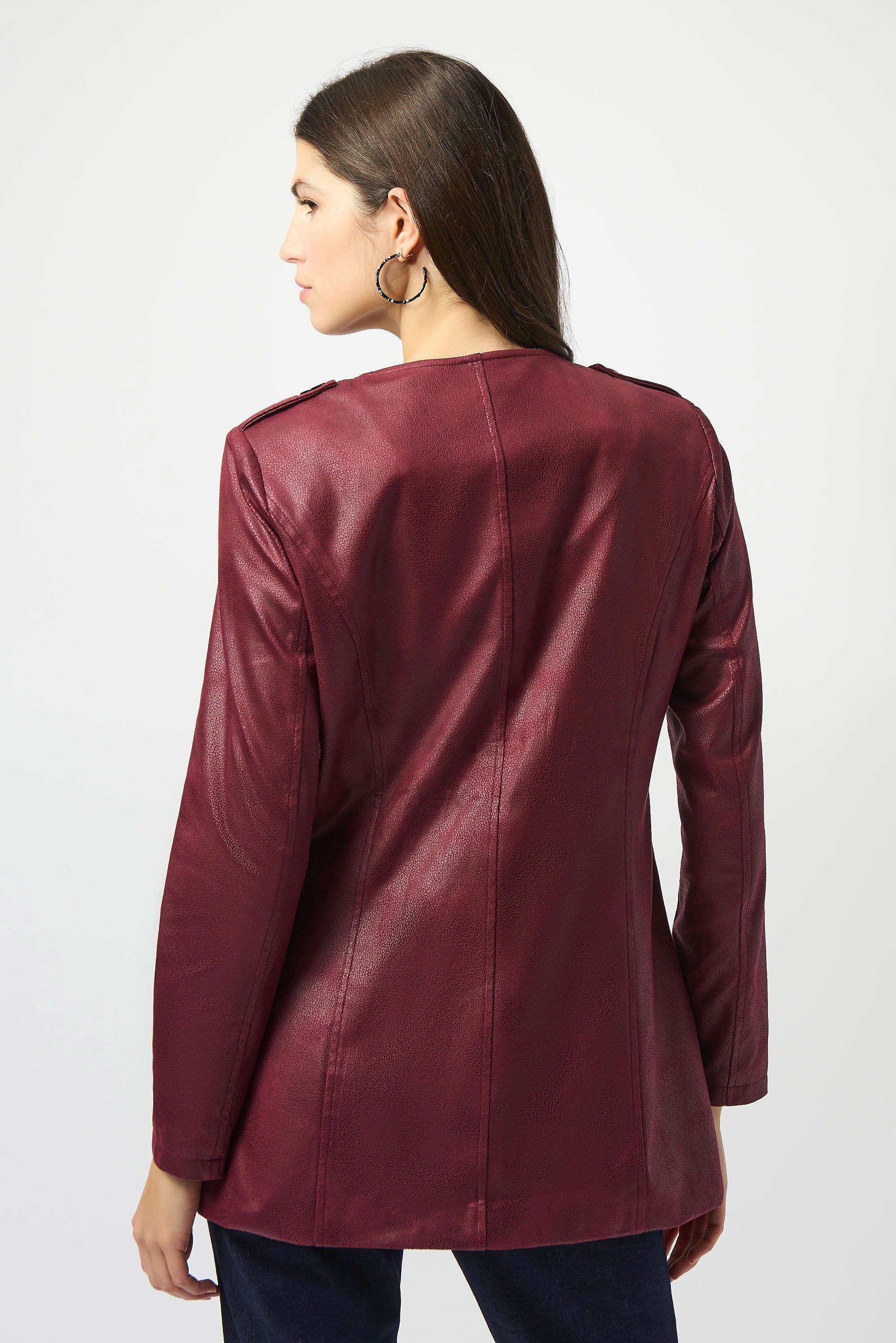 Foiled Faux Suede Fitted Jacket
253934
_ - Image 4