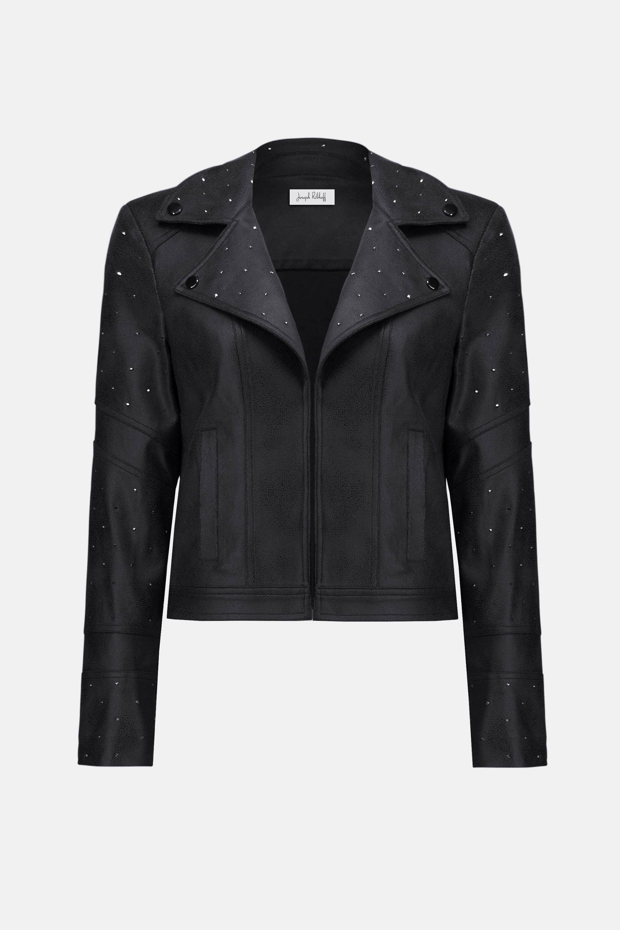 Foiled Faux Suede Fitted Jacket with Rhinestones
254904 - Image 6
