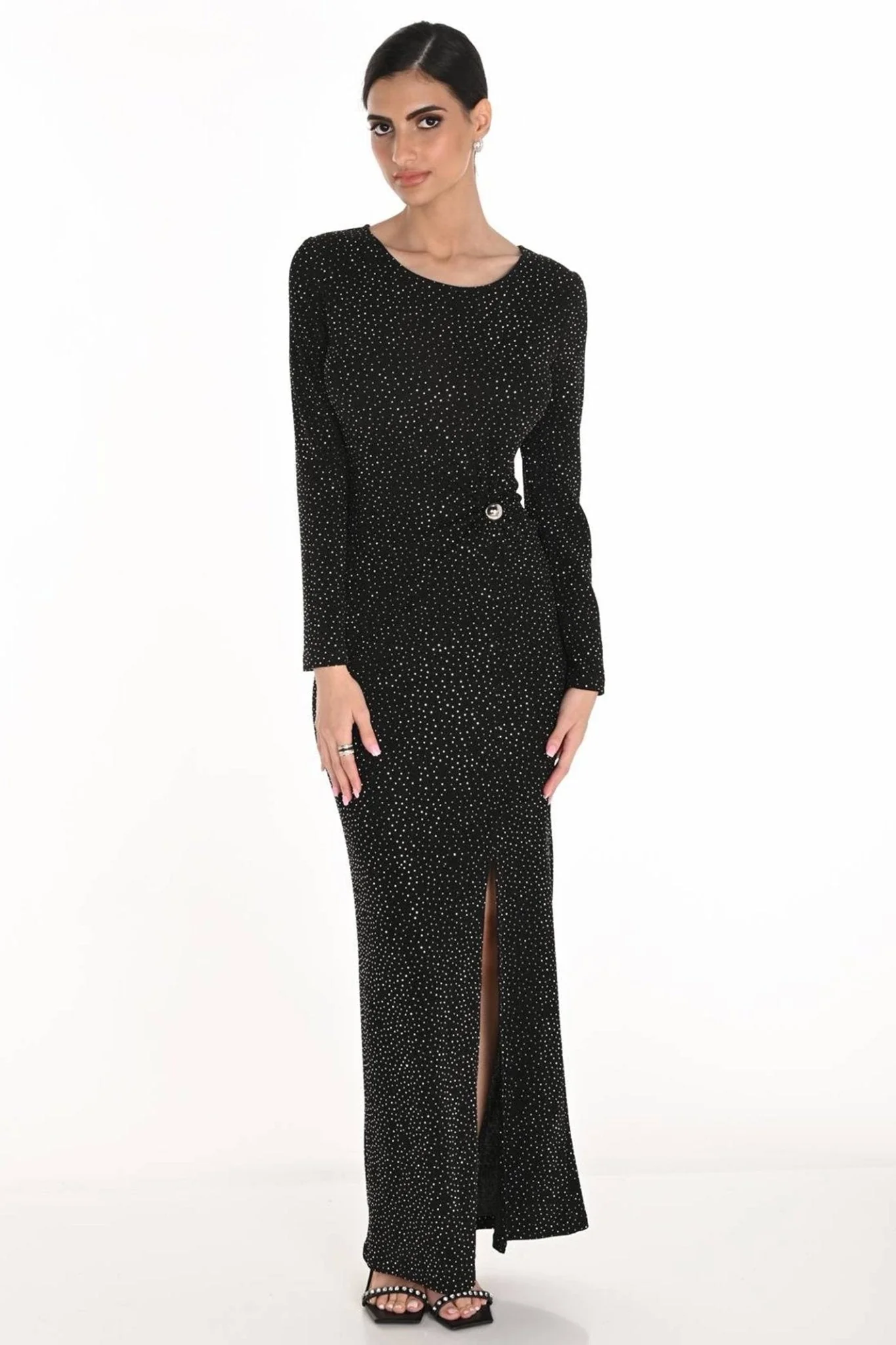 Frank Lyman 259260 Black & Silver Glitter Lurex Fabric Dress