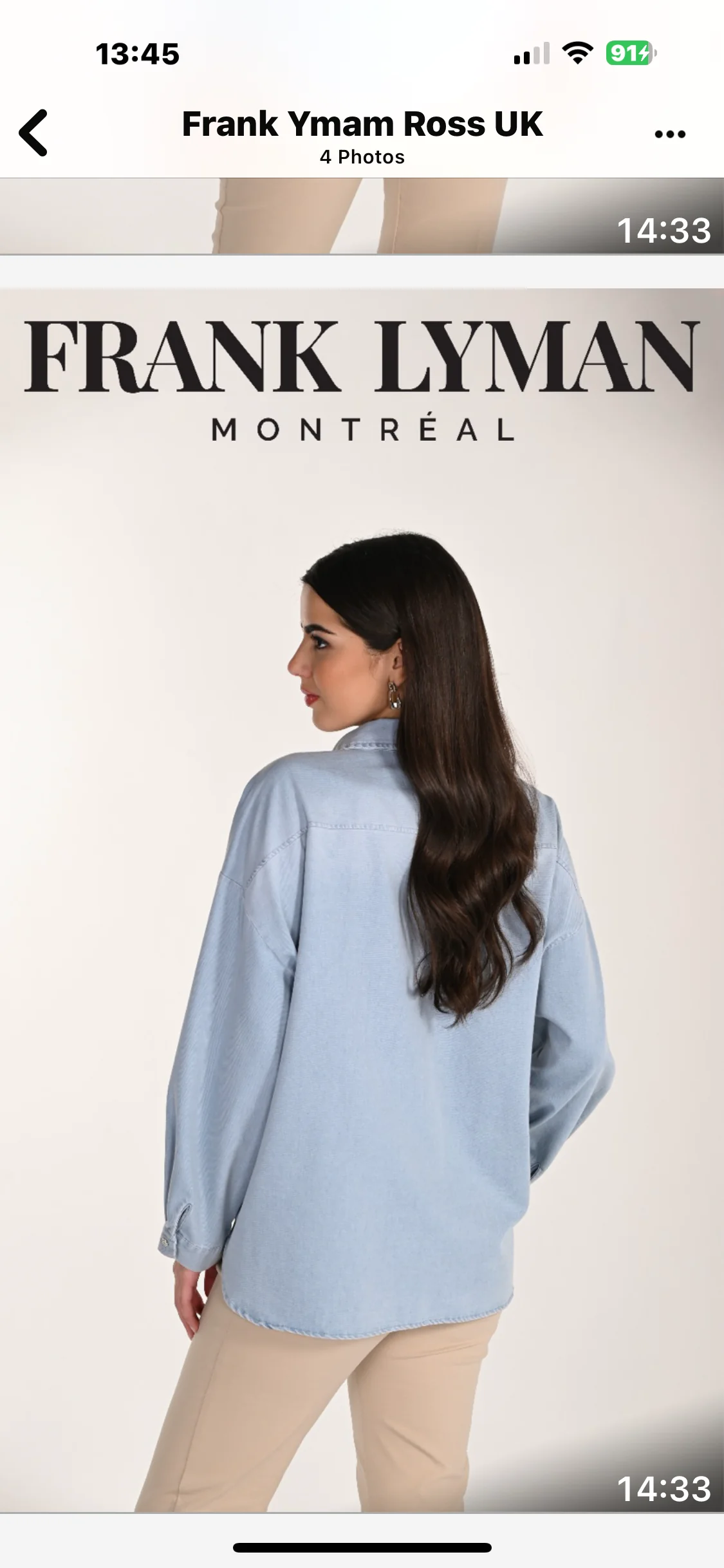 Frank Lyman Embellished Denim Shirt – Style 266582 - Image 2
