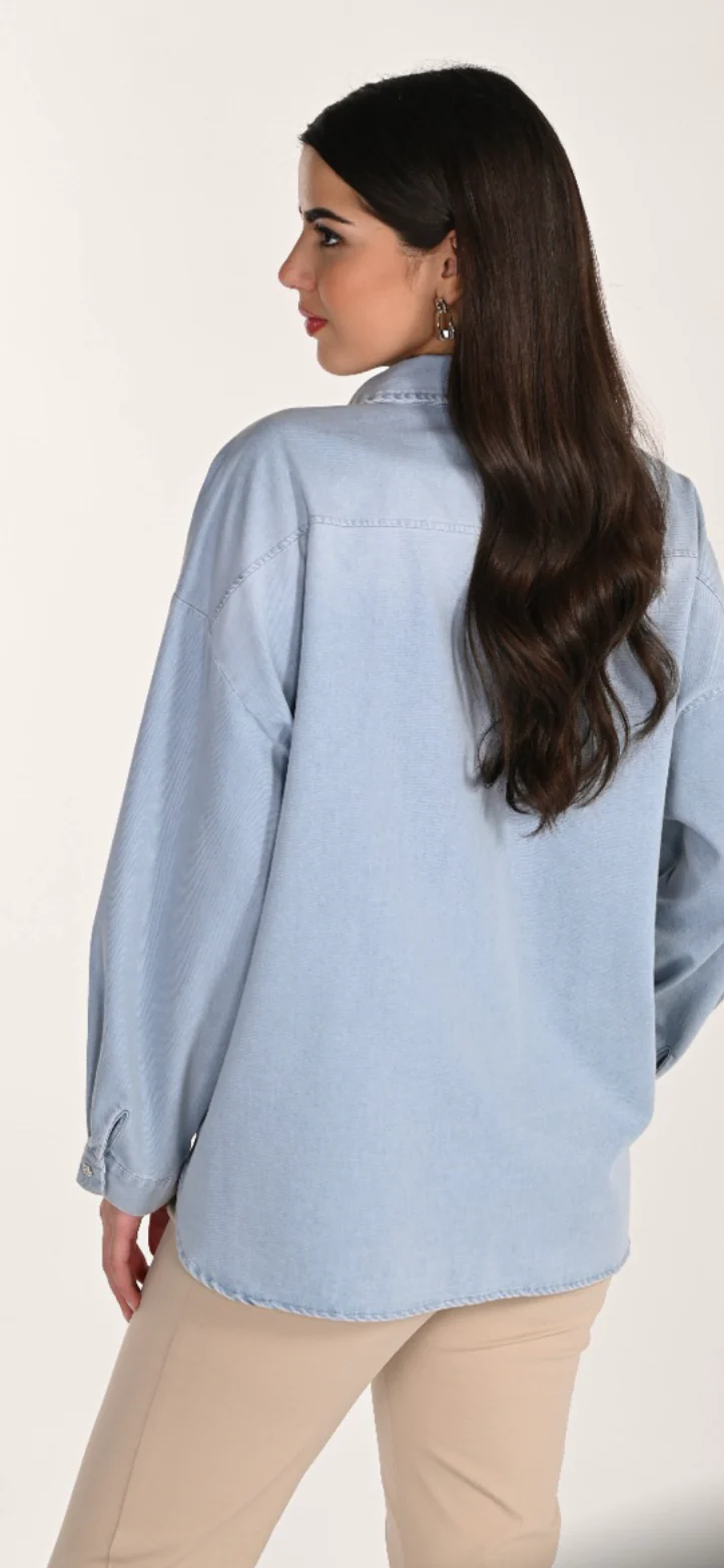 Frank Lyman Embellished Denim Shirt – Style 266582 - Image 3