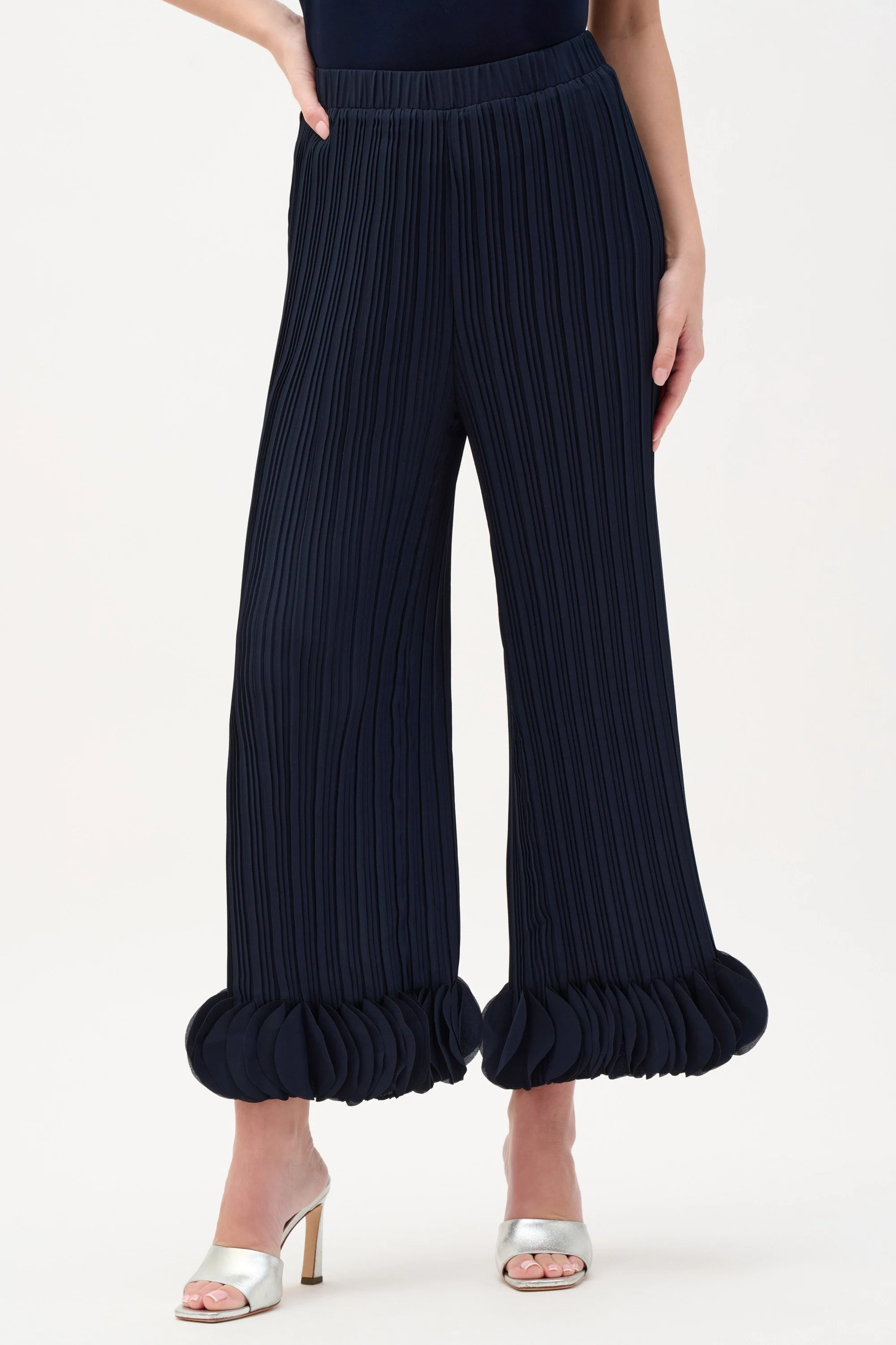 Georgette Wide Leg Pleated Pants
253940S26 navy - Image 2