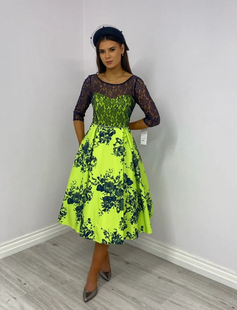 Green/Navy Dress - Image 3