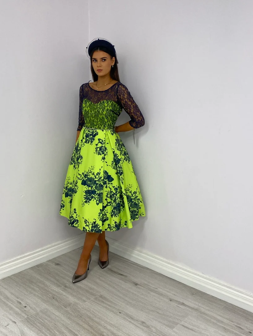 Green/Navy Dress - Image 4