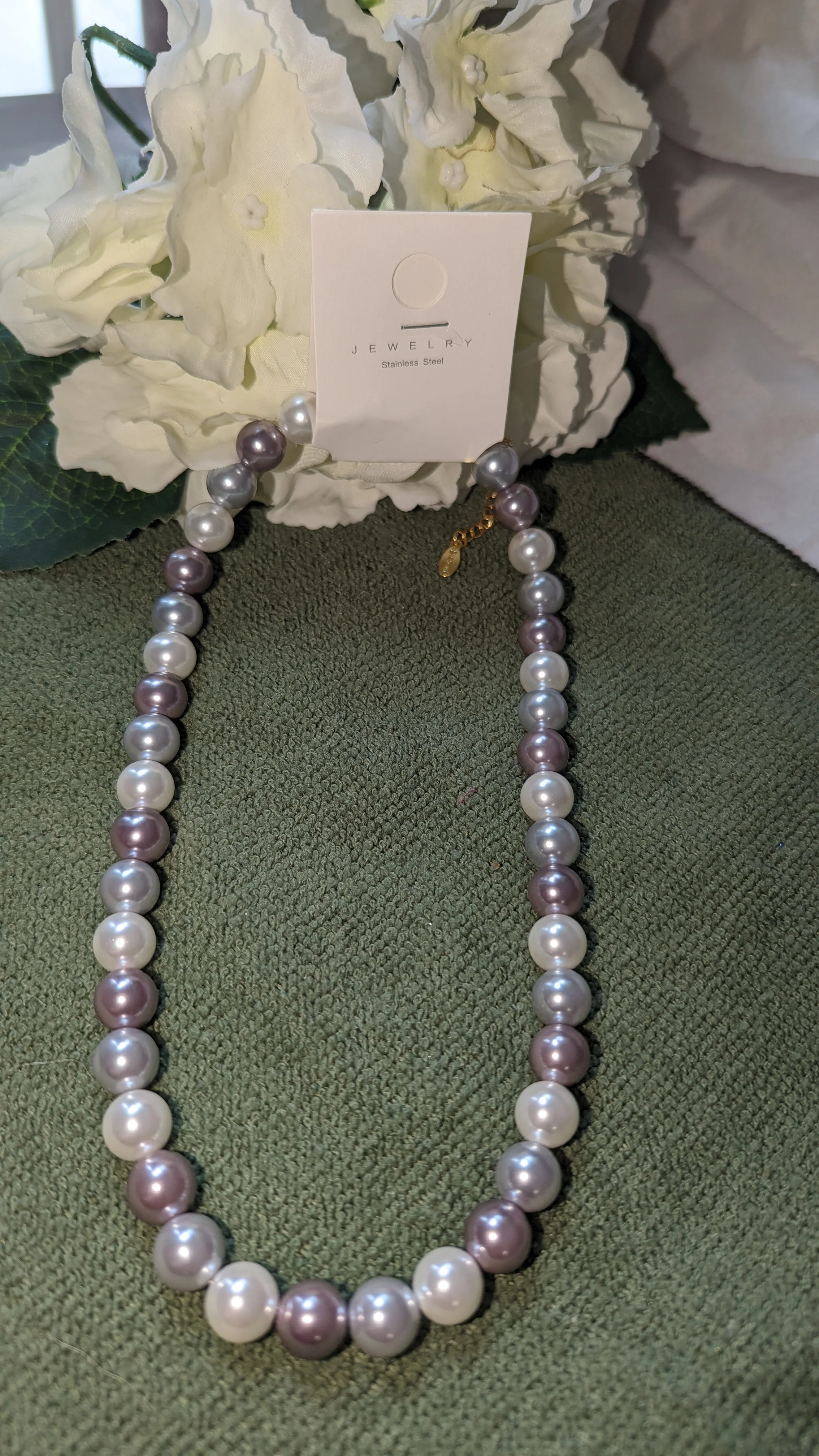 Grey mixed pearl necklace - Image 4