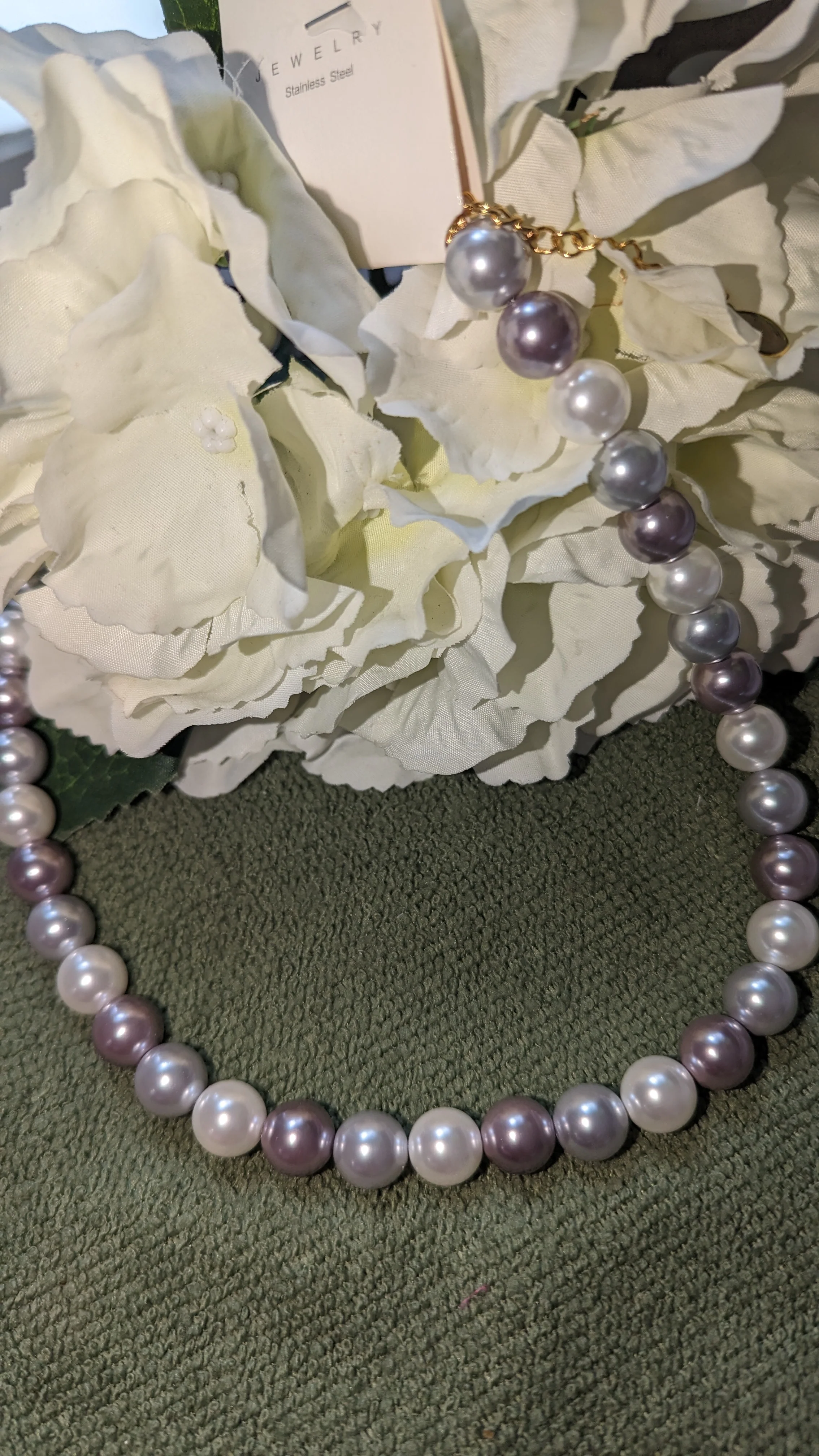 Grey mixed pearl necklace - Image 5