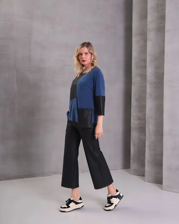 Inco Black & petrol blue top.