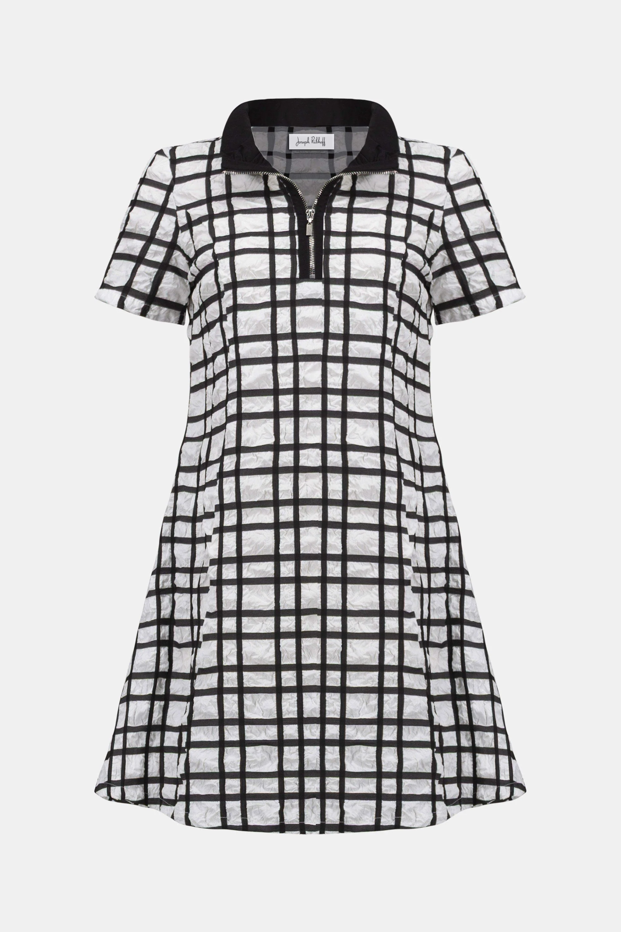 Jacquard Plaid Print A-line Dress With Contrast Detail
261307 - Image 7