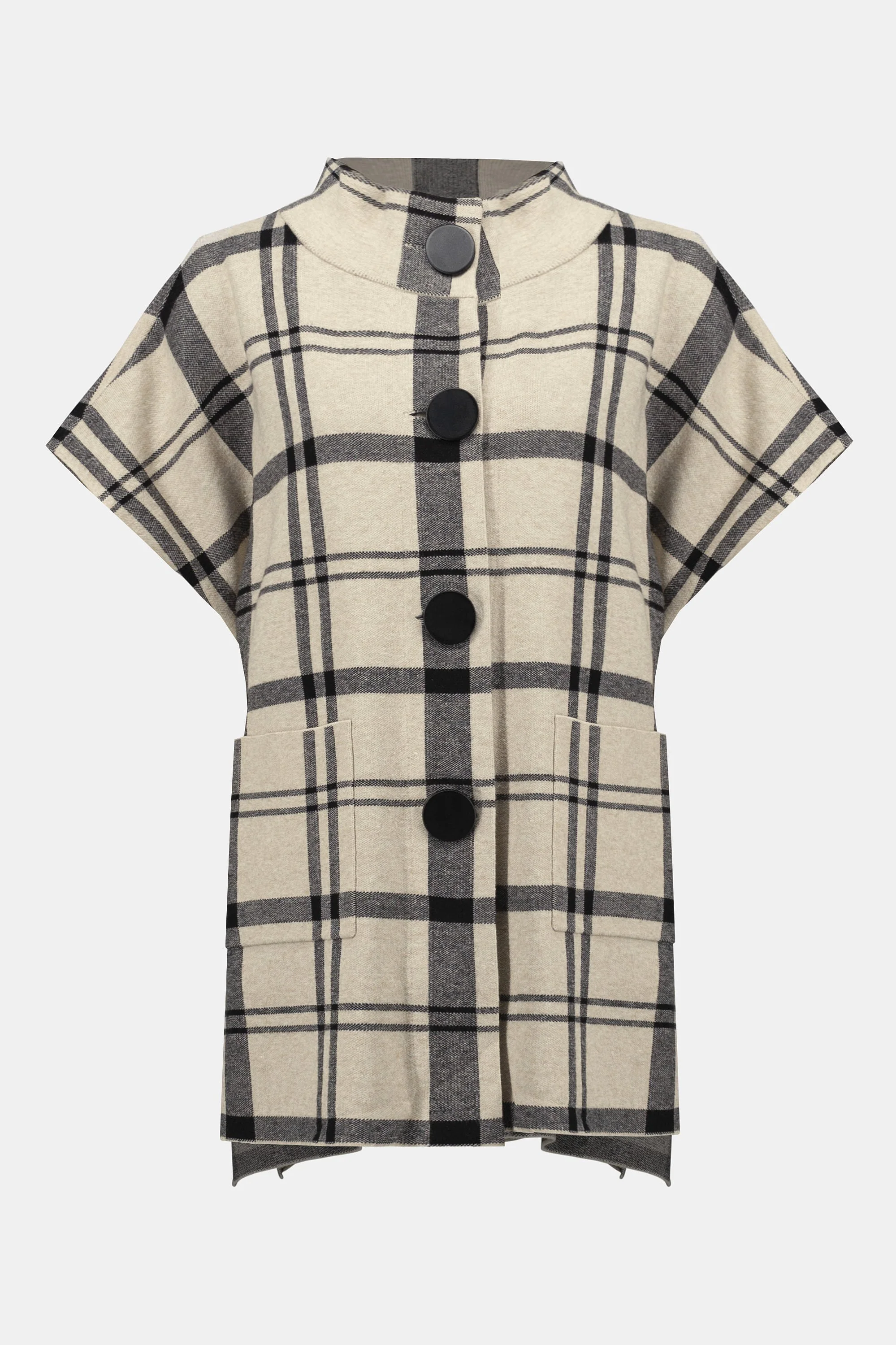 Jacquard Sweater Knit Plaid Poncho
253903 - Image 4