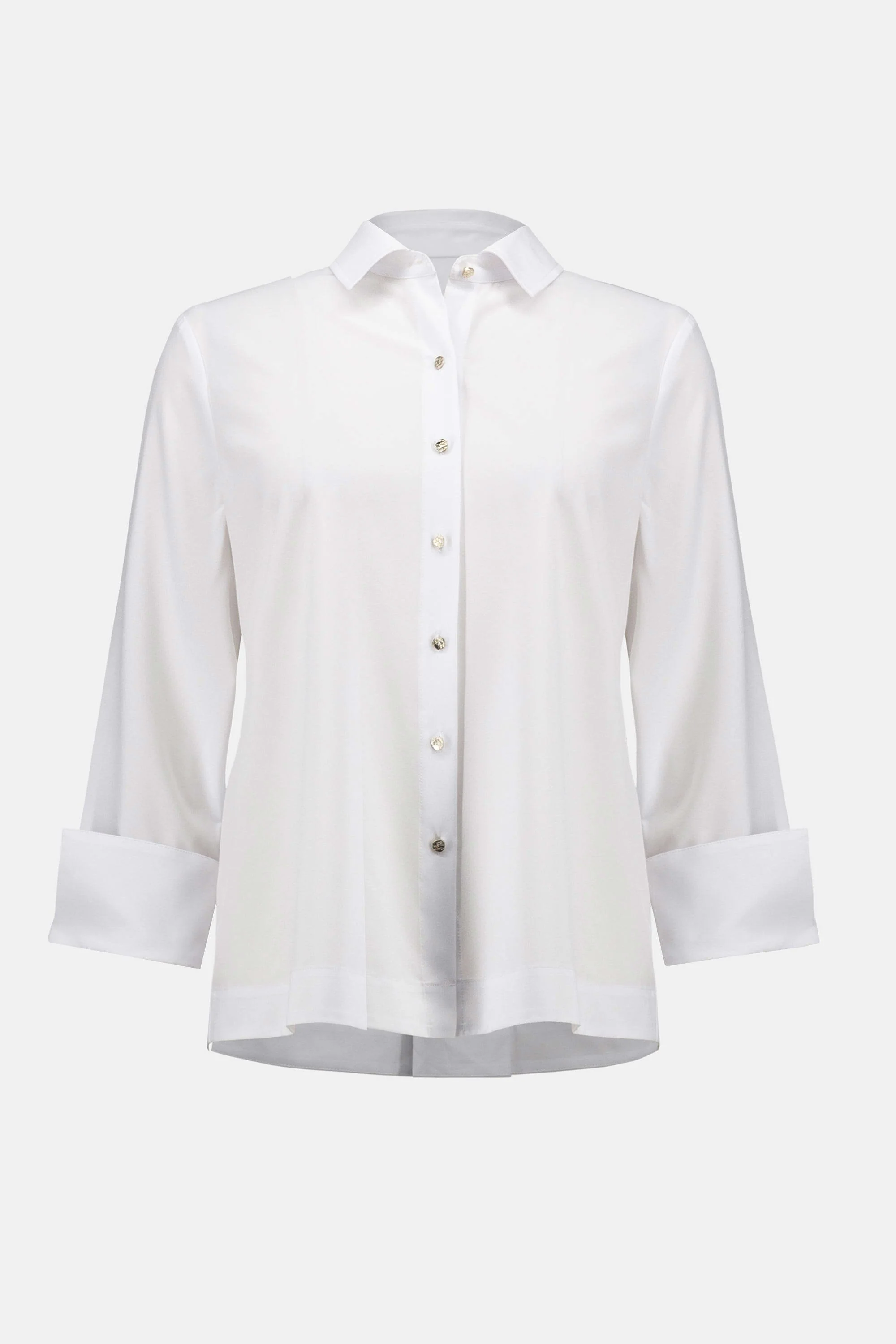 JOESPH RIBKOFF 253923 Stretch Poplin Button-Front Blouse with Zipper Accent in optic white - Image 4