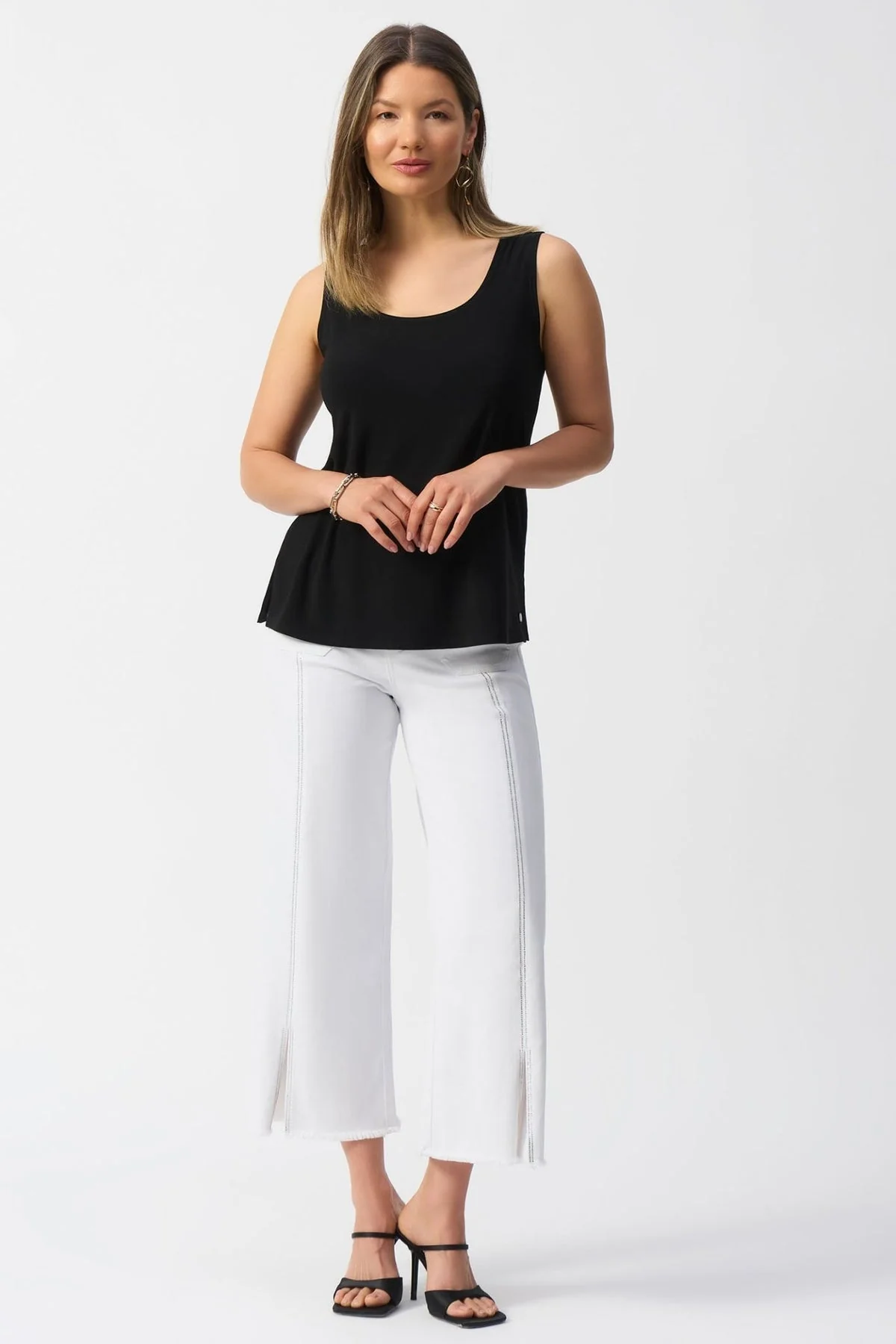 Joseph Ribkoff 251970 Black Round Neck Cami Top - Image 3