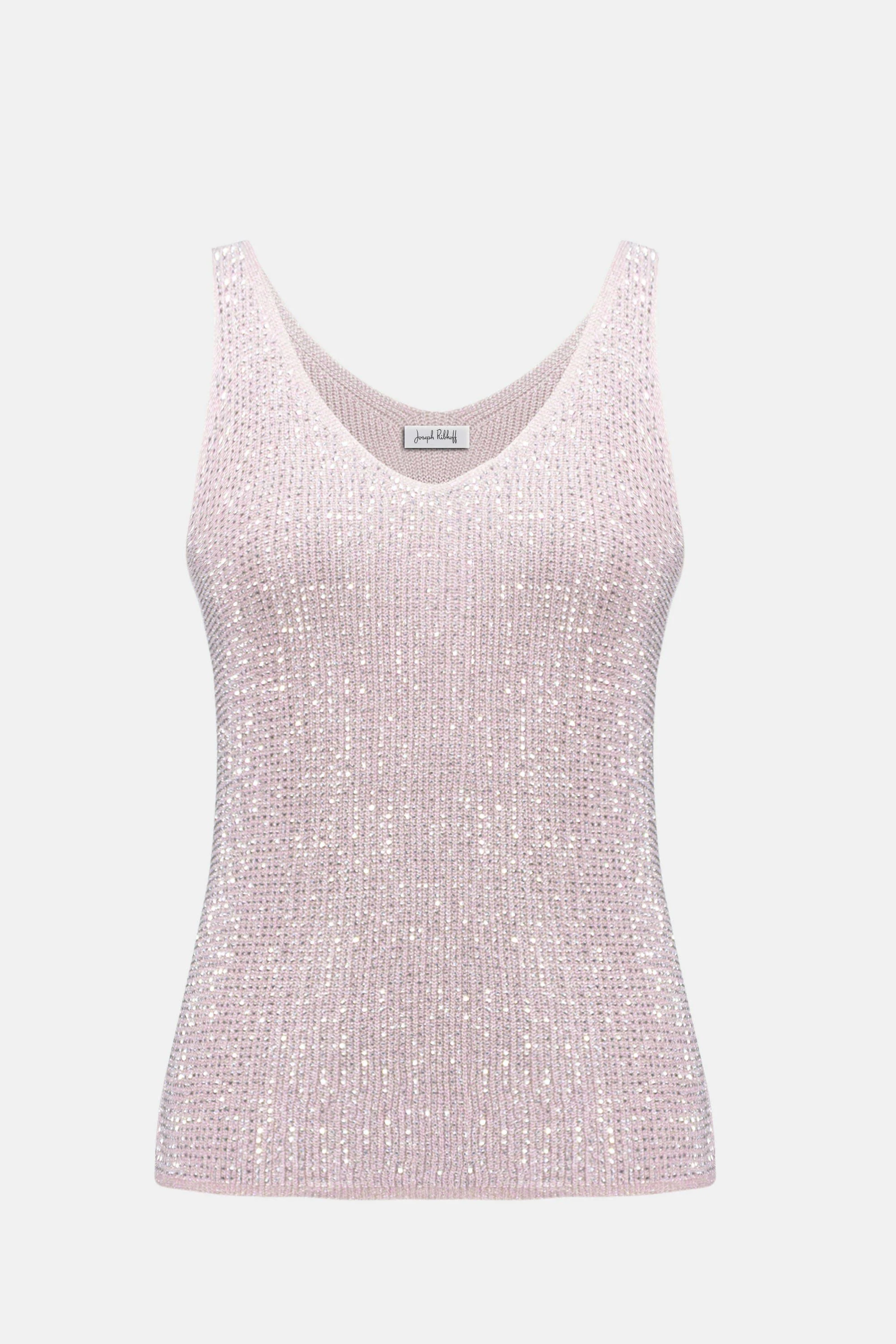 JOSEPH RIBKOFF 252915S26 Metallic Knitted Camisole with Rhinestones - Image 6