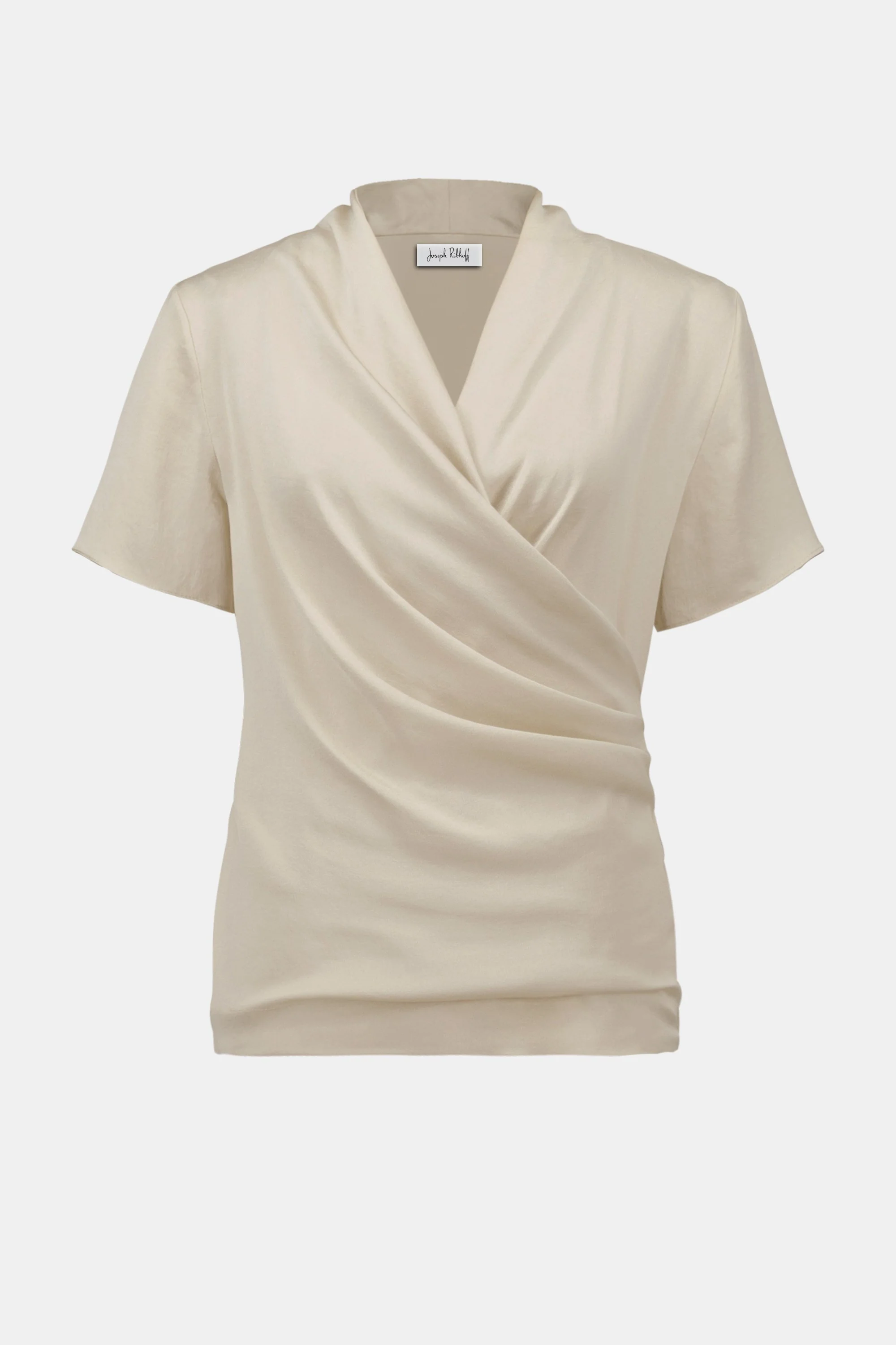 JOSEPH RIBKOFF 253237F25 Recycled Satin And Silky Knit Wrap Top - Image 6