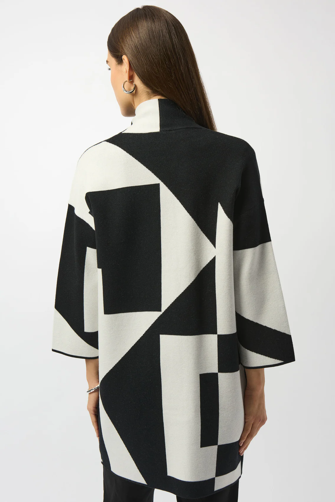 Joseph Ribkoff 253901 Jacquard
Knit Colour-Block Cover-Up - Image 3
