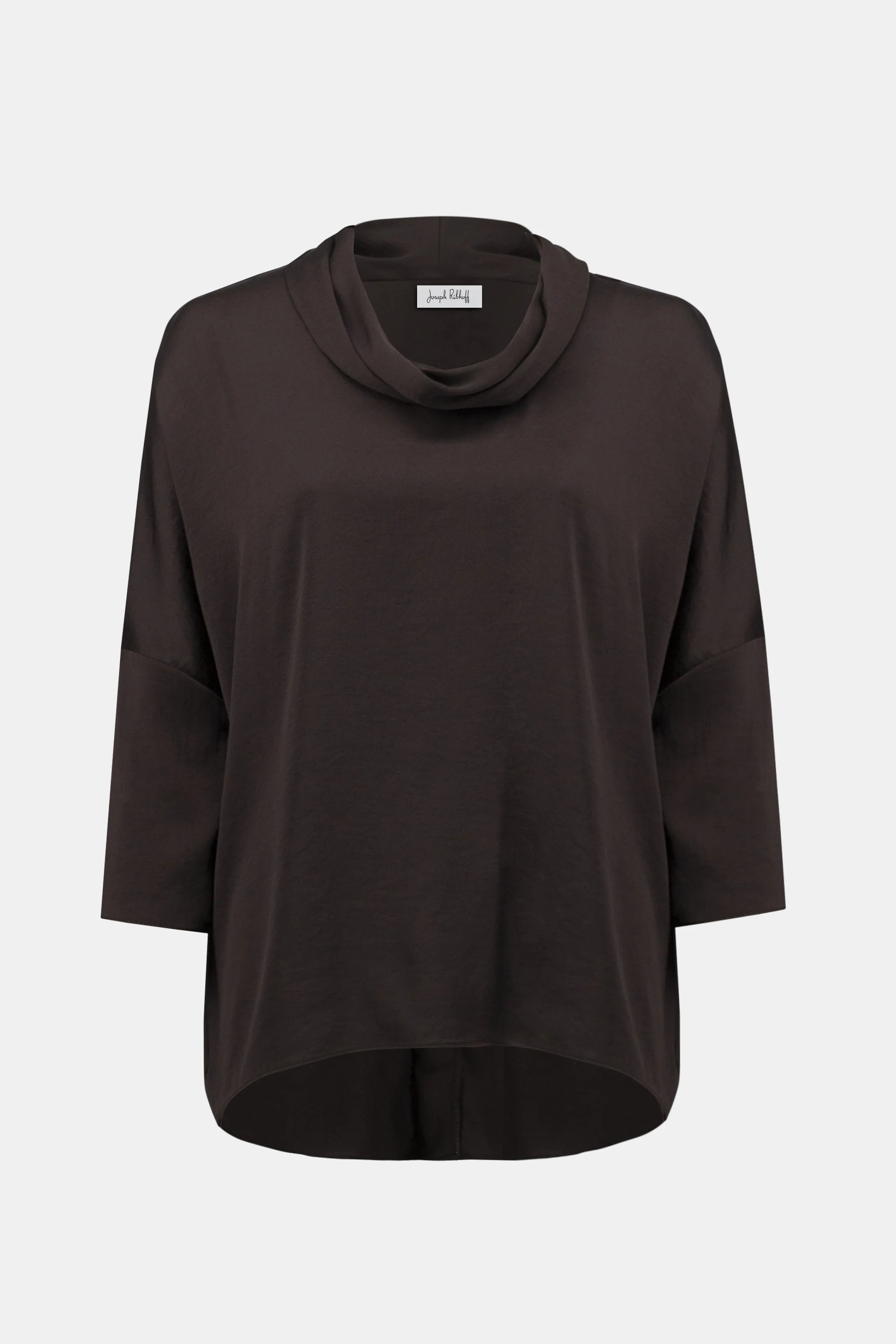 JOSEPH RIBKOFF 254217 Recycled Satin Boxy Tunic with Cowl Collar in mocha - Image 5