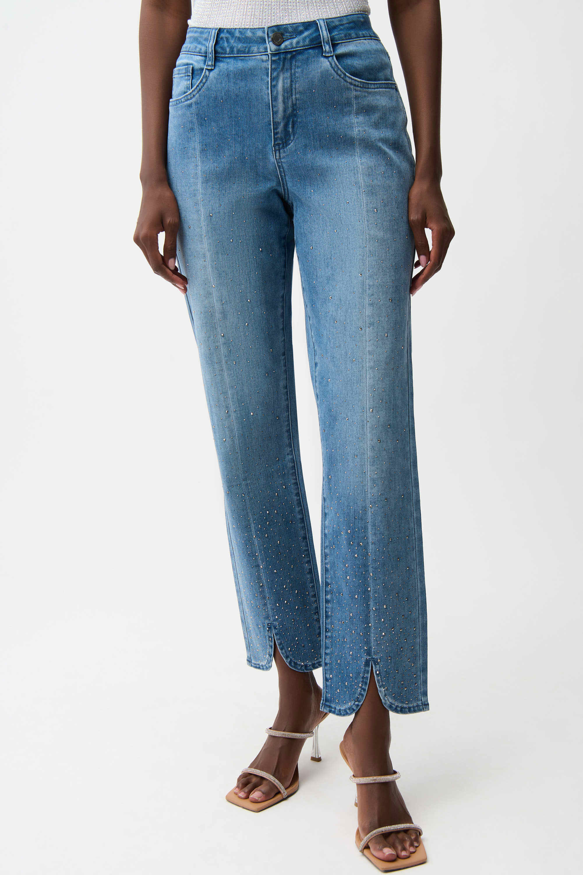 JOSEPH RIBKOFF 261954 Slim Leg Jeans With Rhinestone Detail - Image 2