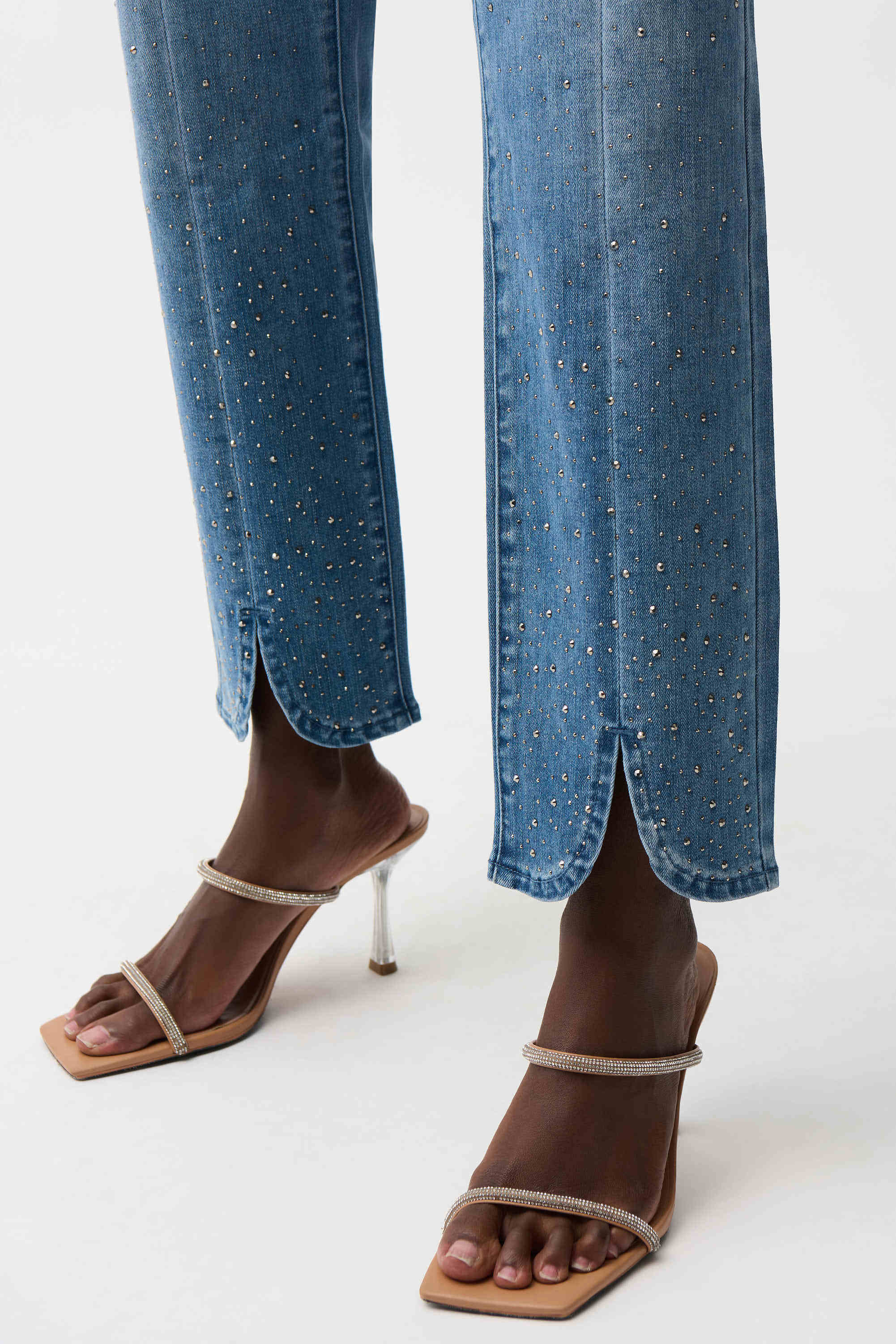 JOSEPH RIBKOFF 261954 Slim Leg Jeans With Rhinestone Detail - Image 3